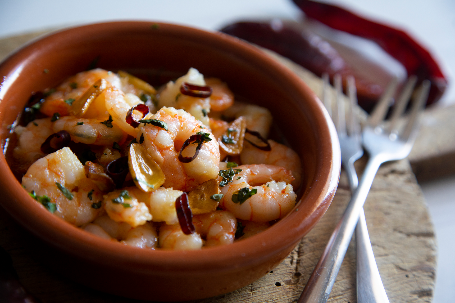 Spanish Gambas al Ajillo with Garlic and Parsley