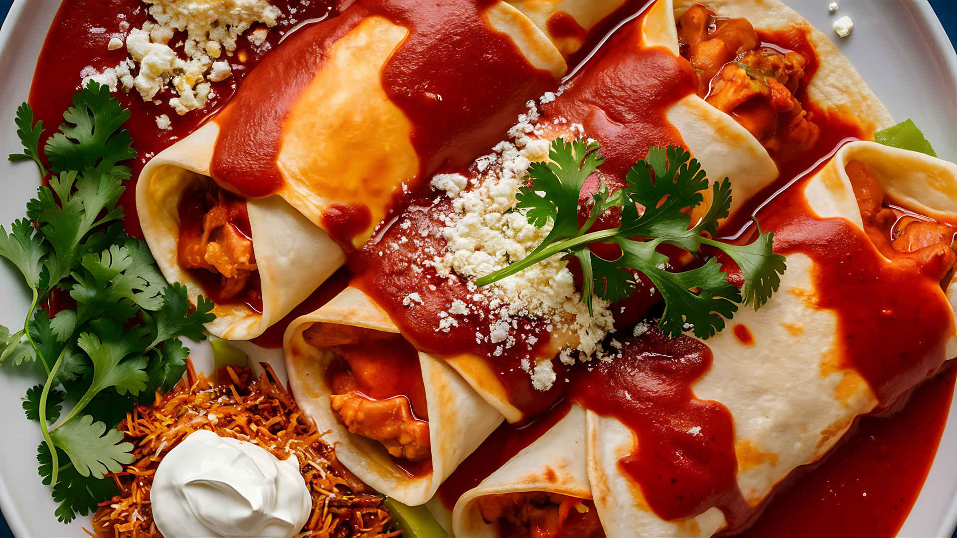 Spanish Romesco Enchiladas with Manchego Cheese