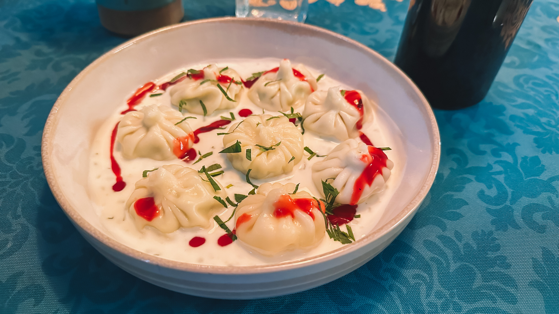 Spiced Afghan Mantu Dumplings with Tomato Yogurt Sauce