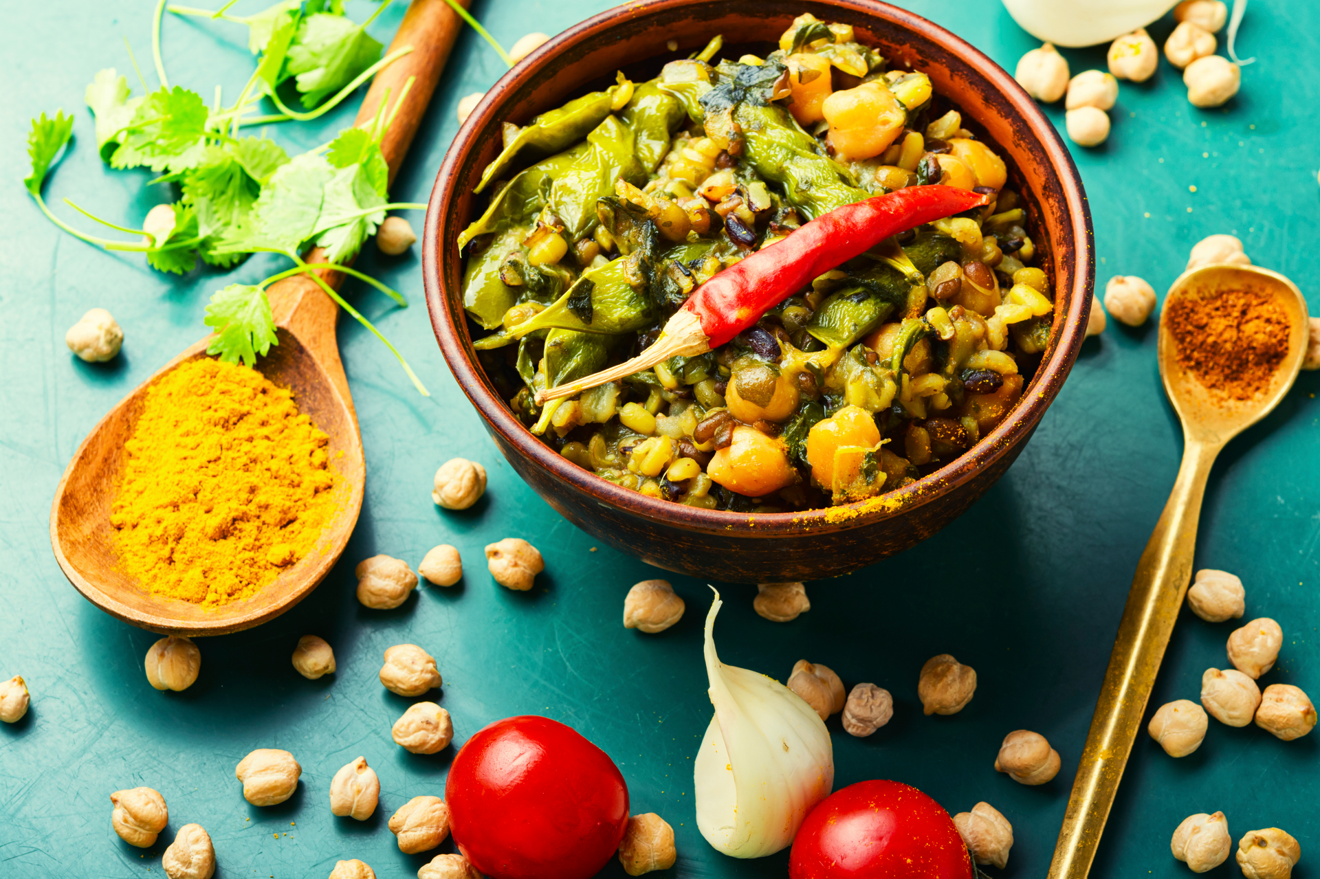 Spiced Indian Chana Masala with Cumin and Coriander