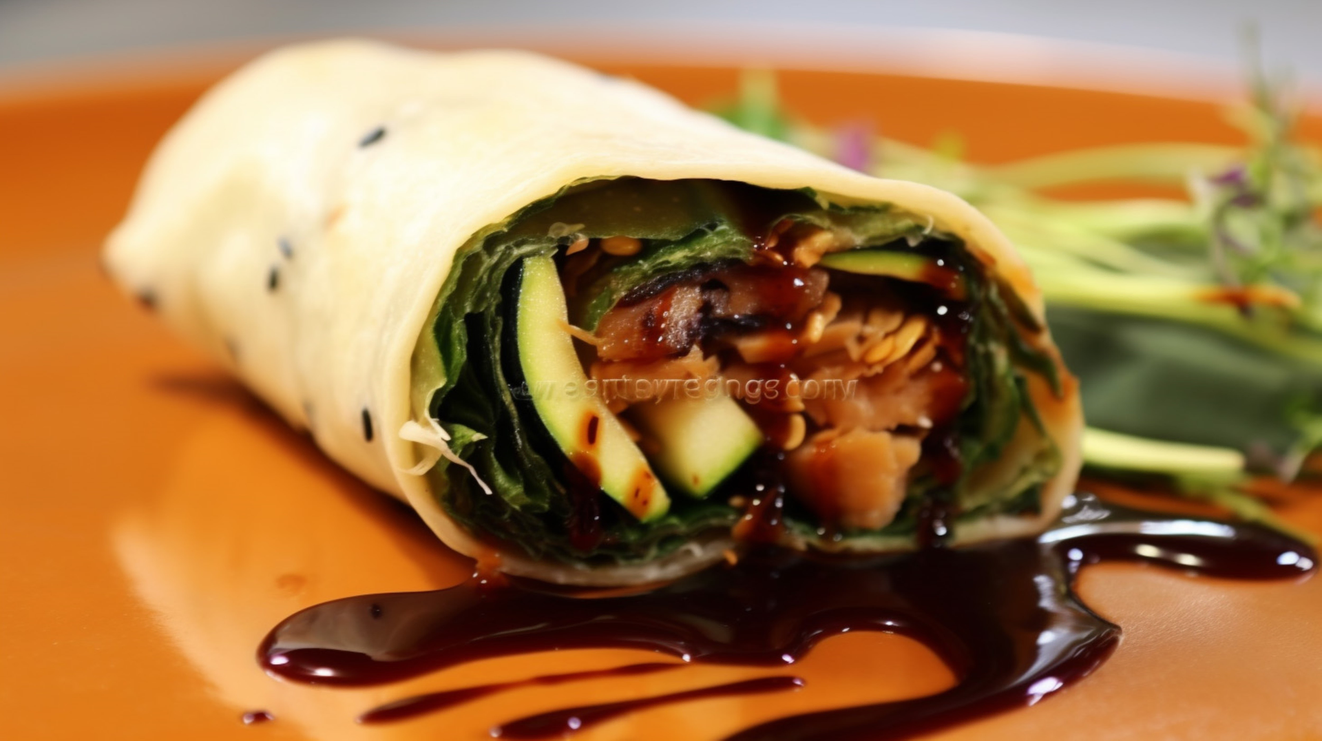 Spiced Kenyan Sukuma Wiki Wraps with Peanut Sauce