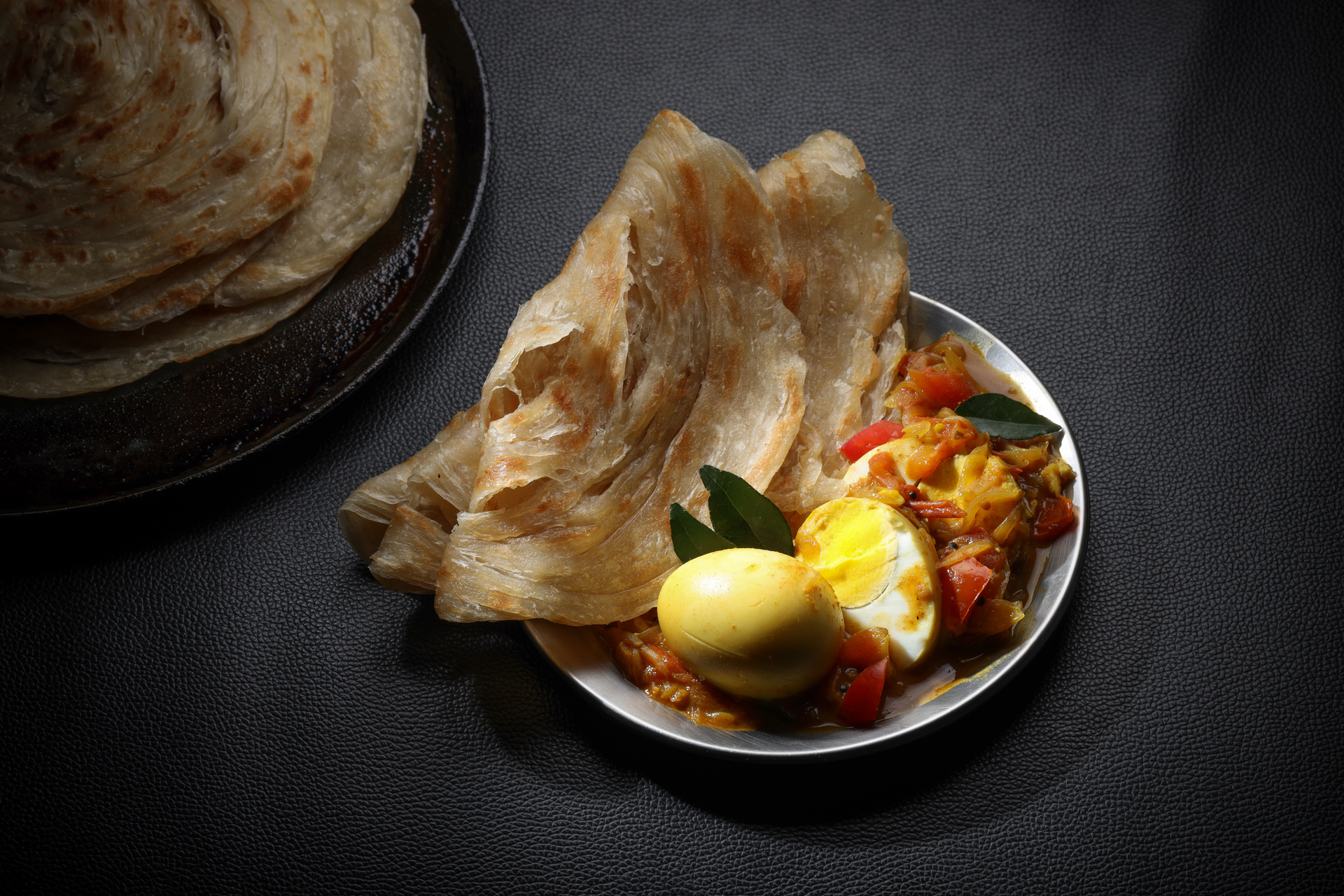 Spiced Malaysian Open-Faced Roti Jala with Chicken Curry