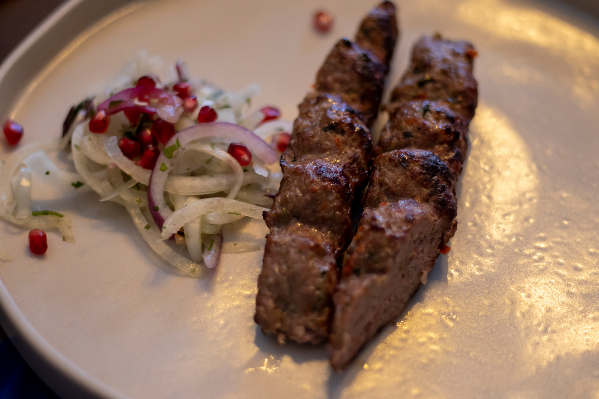 Spiced Middle Eastern Kafta with Garlic Sauce