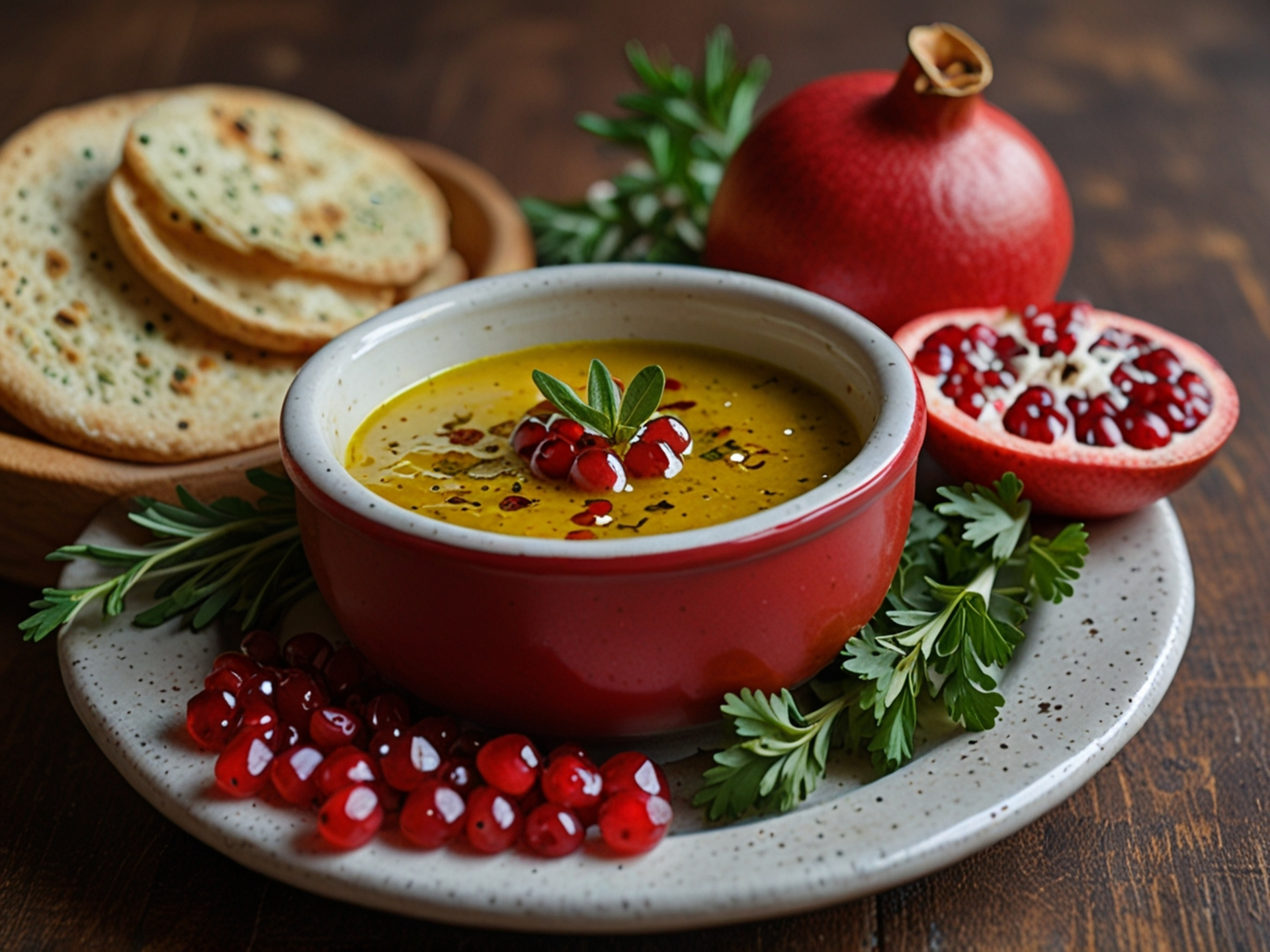 Spiced Persian Lentil and Pomegranate Soup with Mint