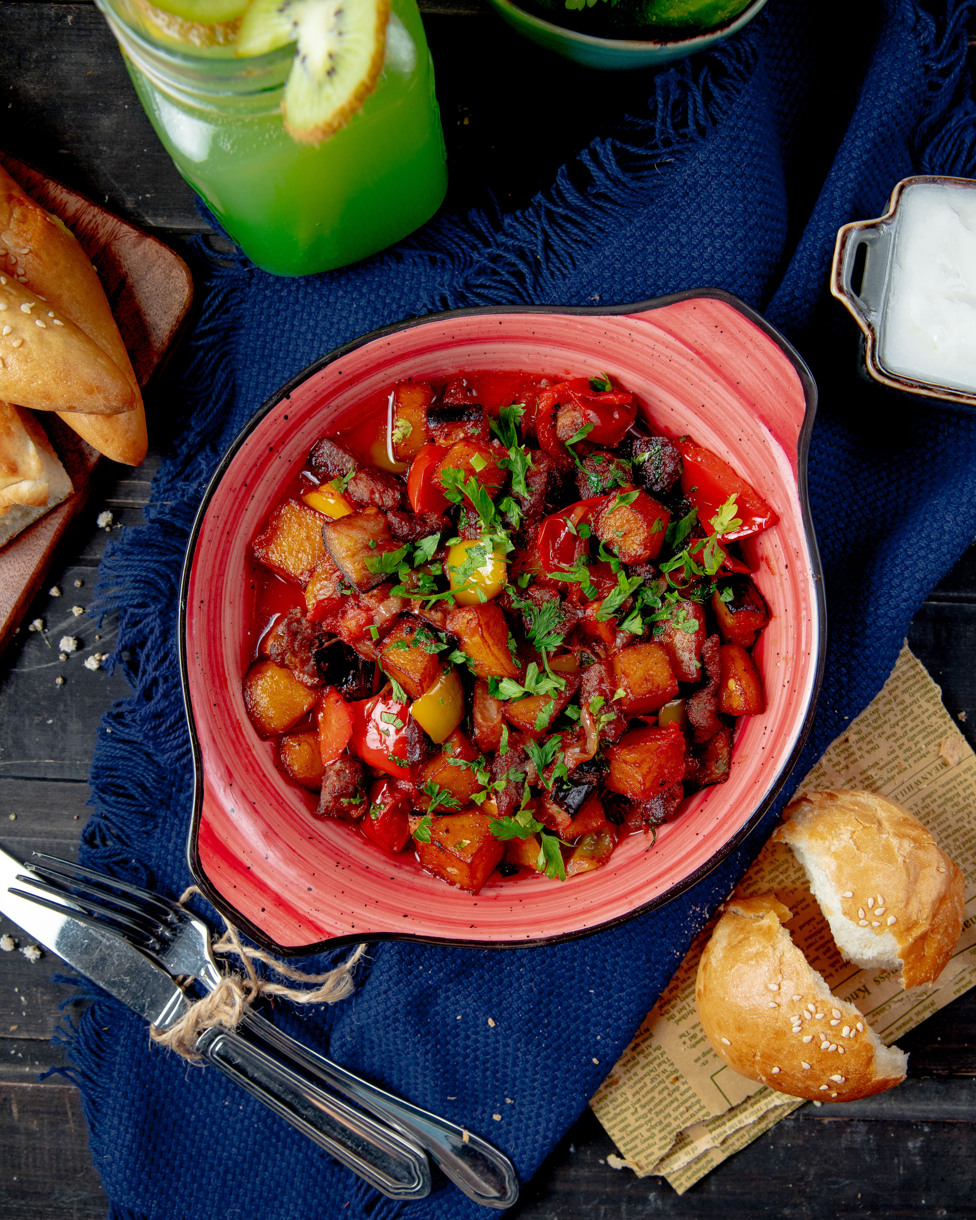 Spicy Bolivian Pique a lo Macho with Sausages and Peppers