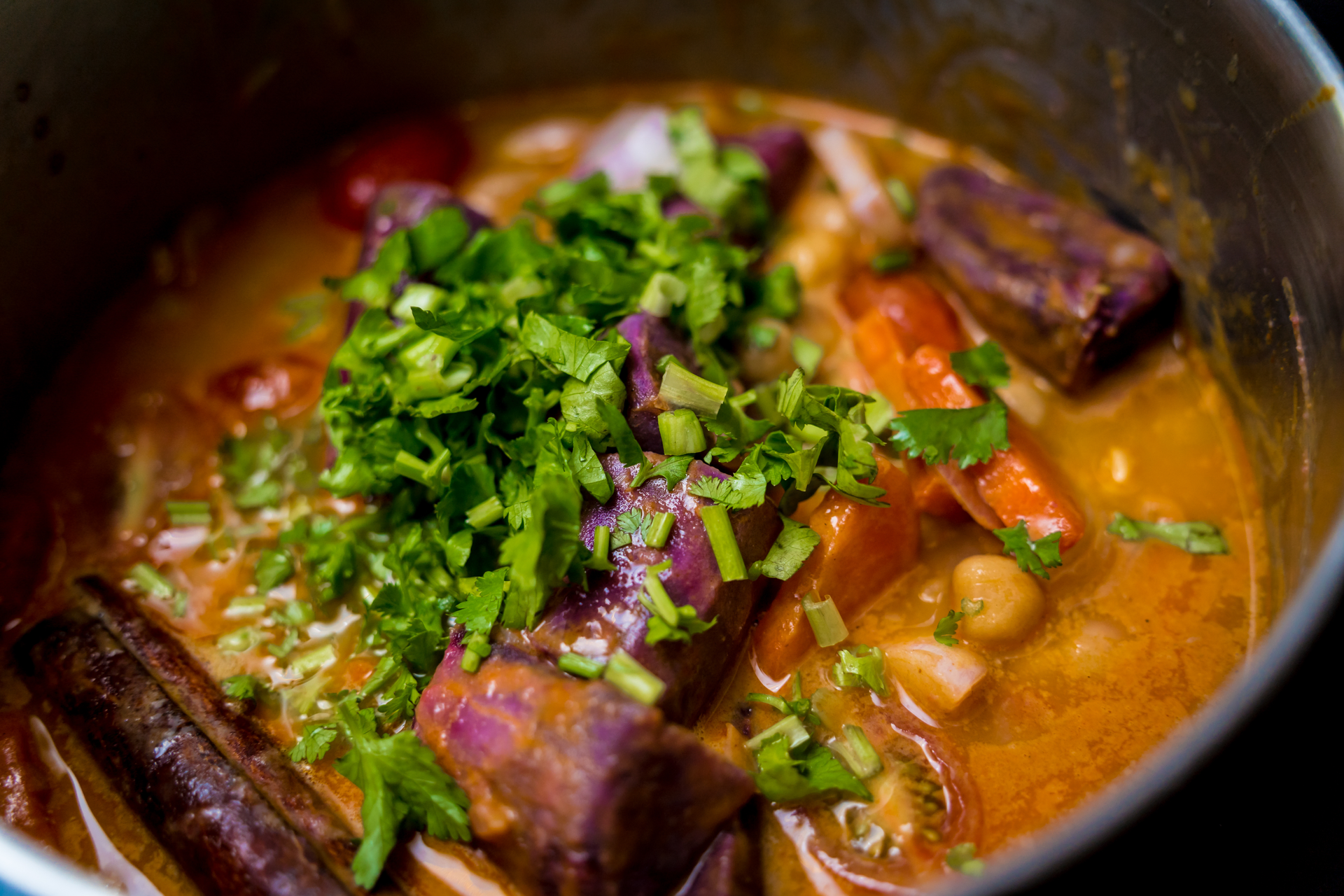 Spicy Caribbean Curry Goat with Scallions and Thyme