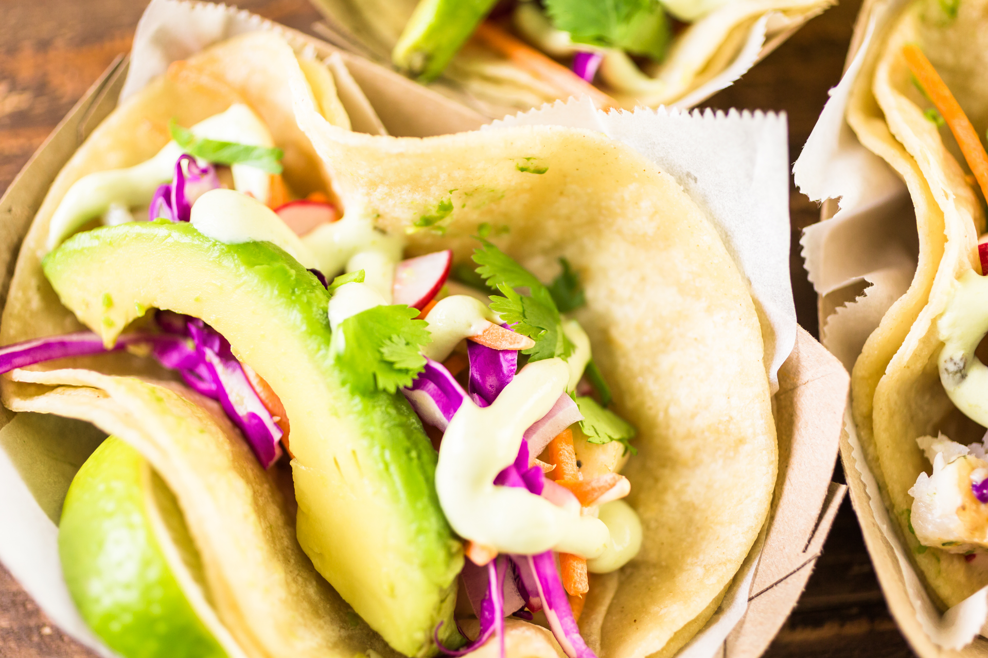 Spicy Caribbean Jerk Jackfruit Tacos with Avocado Cream