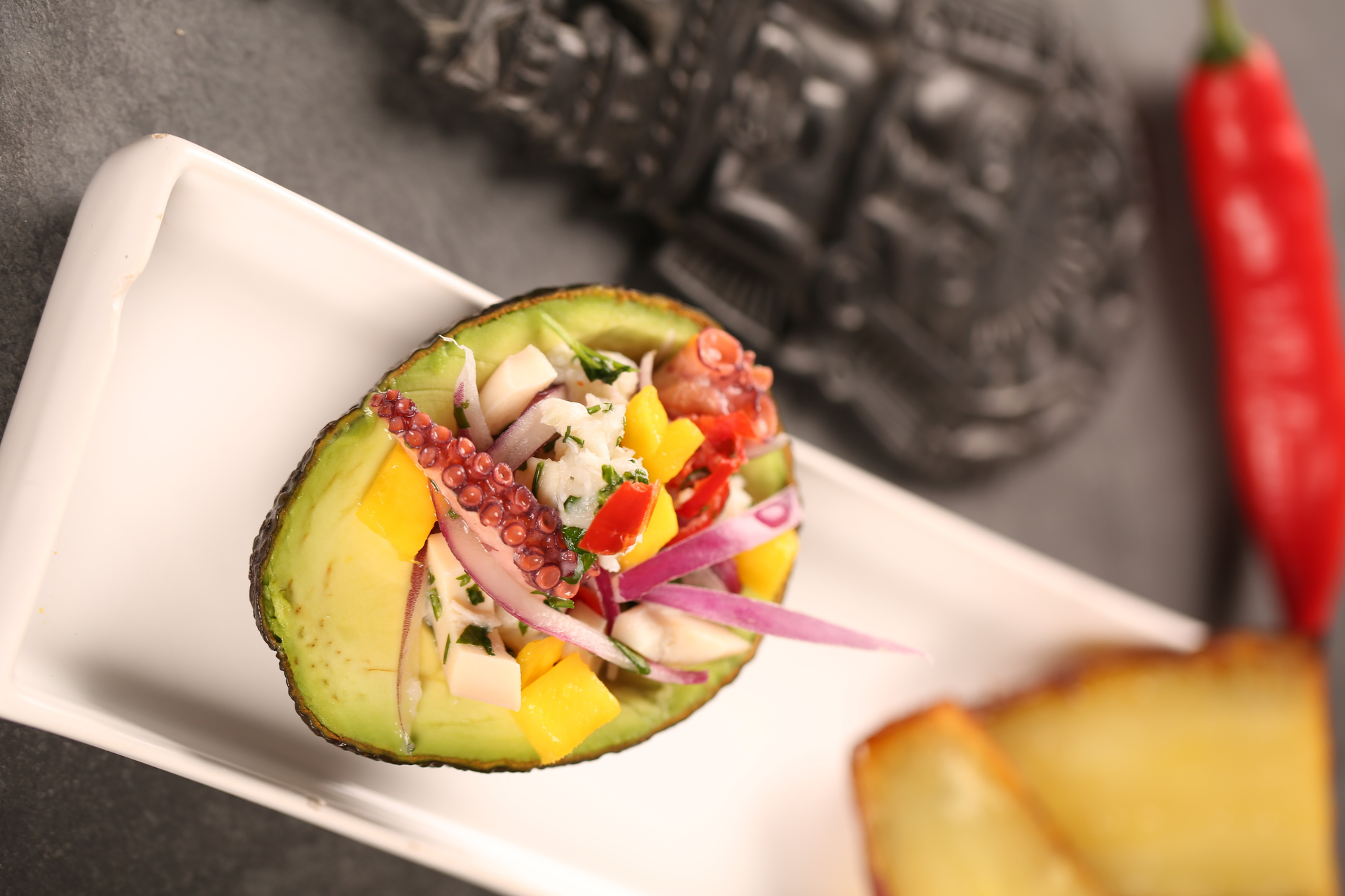 Spicy Ecuadorian Ceviche de Chocho with Avocado and Lime