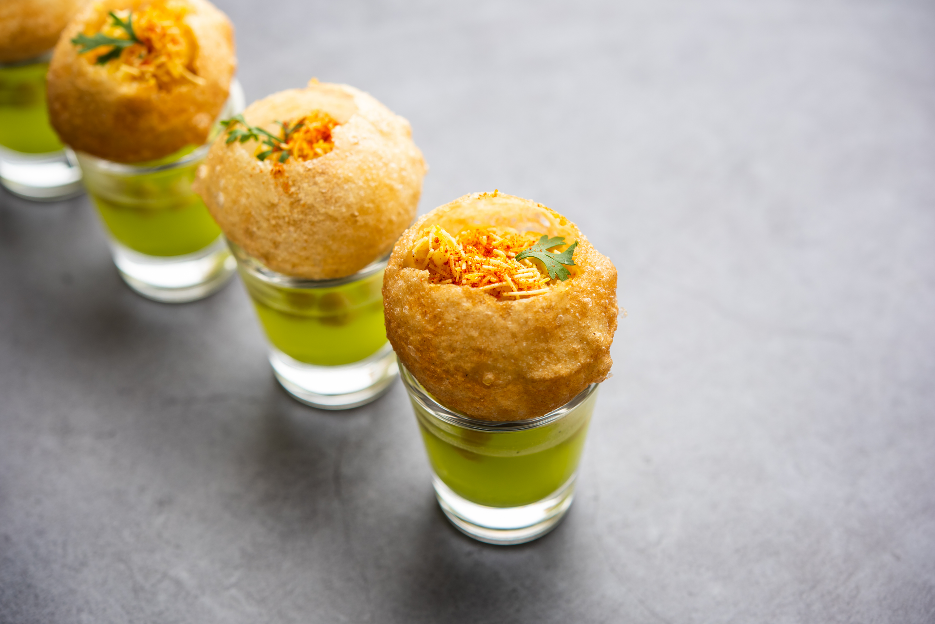 Spicy Indian Pani Puri with Tangy Tamarind Water