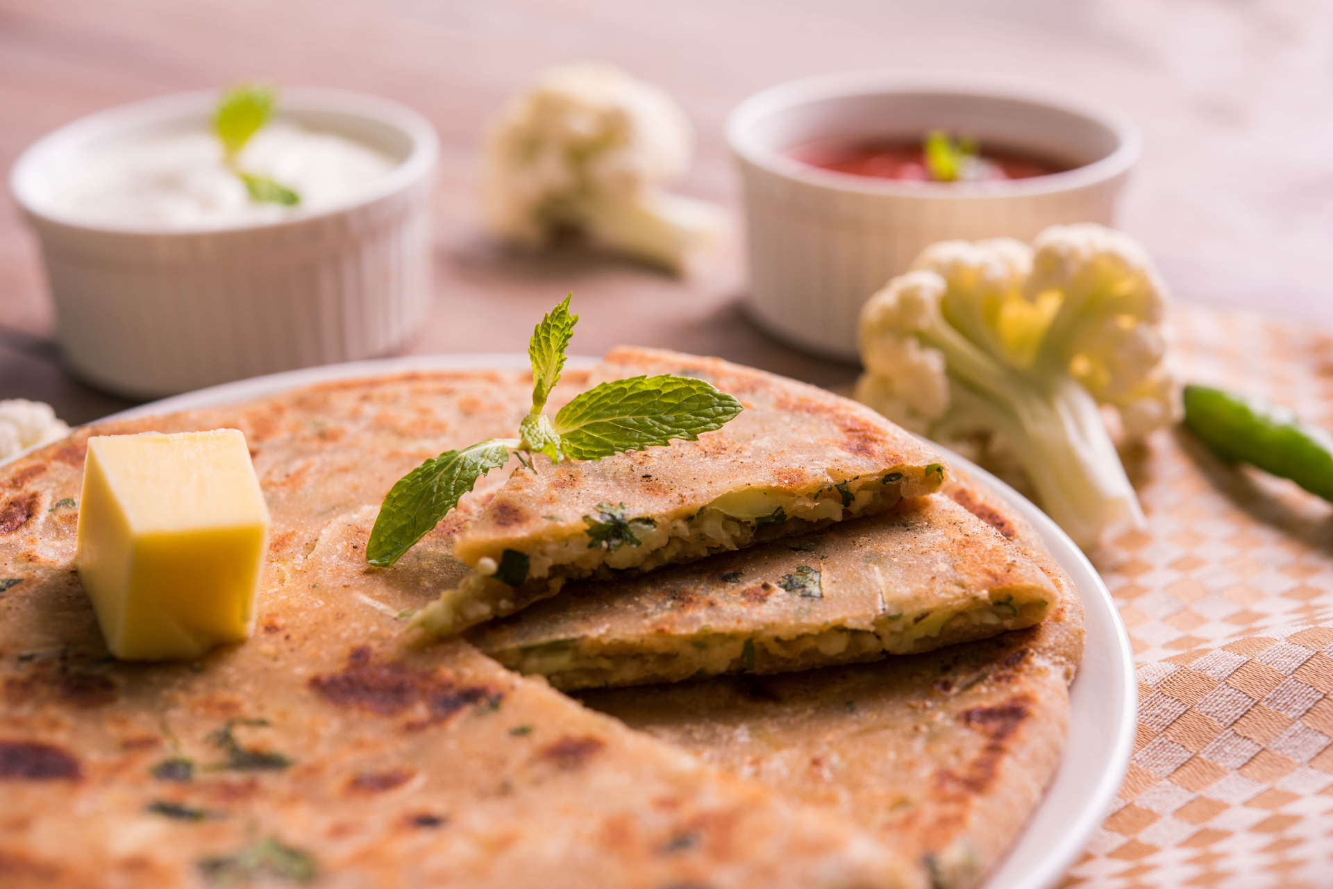 Spicy Indian Teff Dosas with Mint Chutney