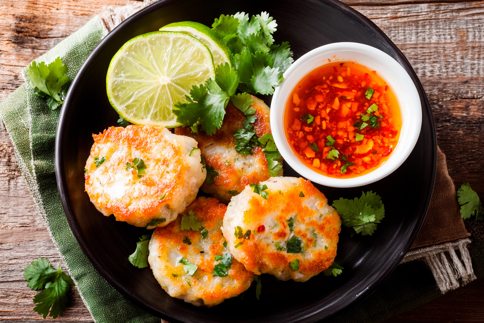 Spicy Indonesian Sambal Shrimp Cake with Lime Zest
