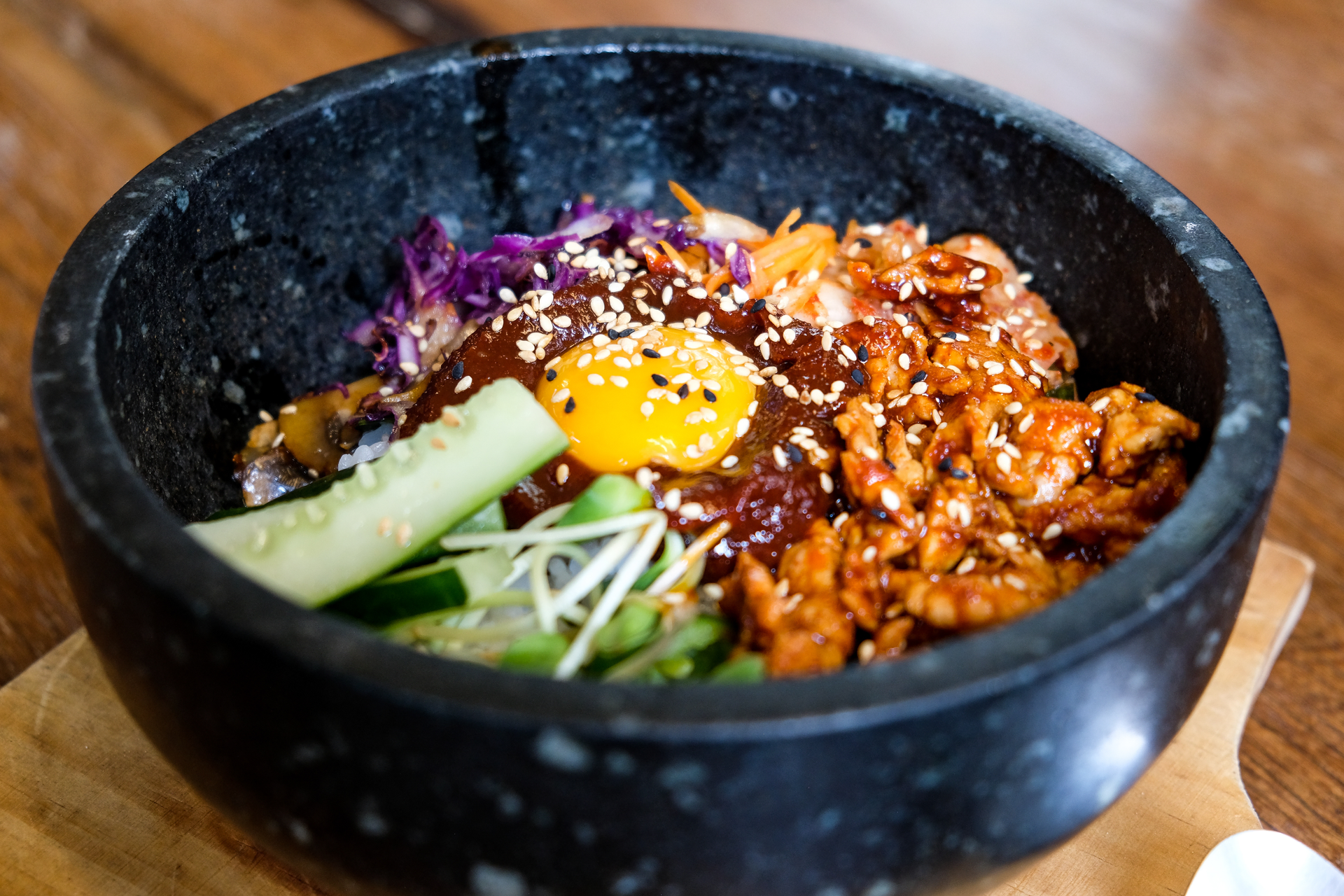 Spicy Korean Tuna Bibimbap with Sesame Dressing