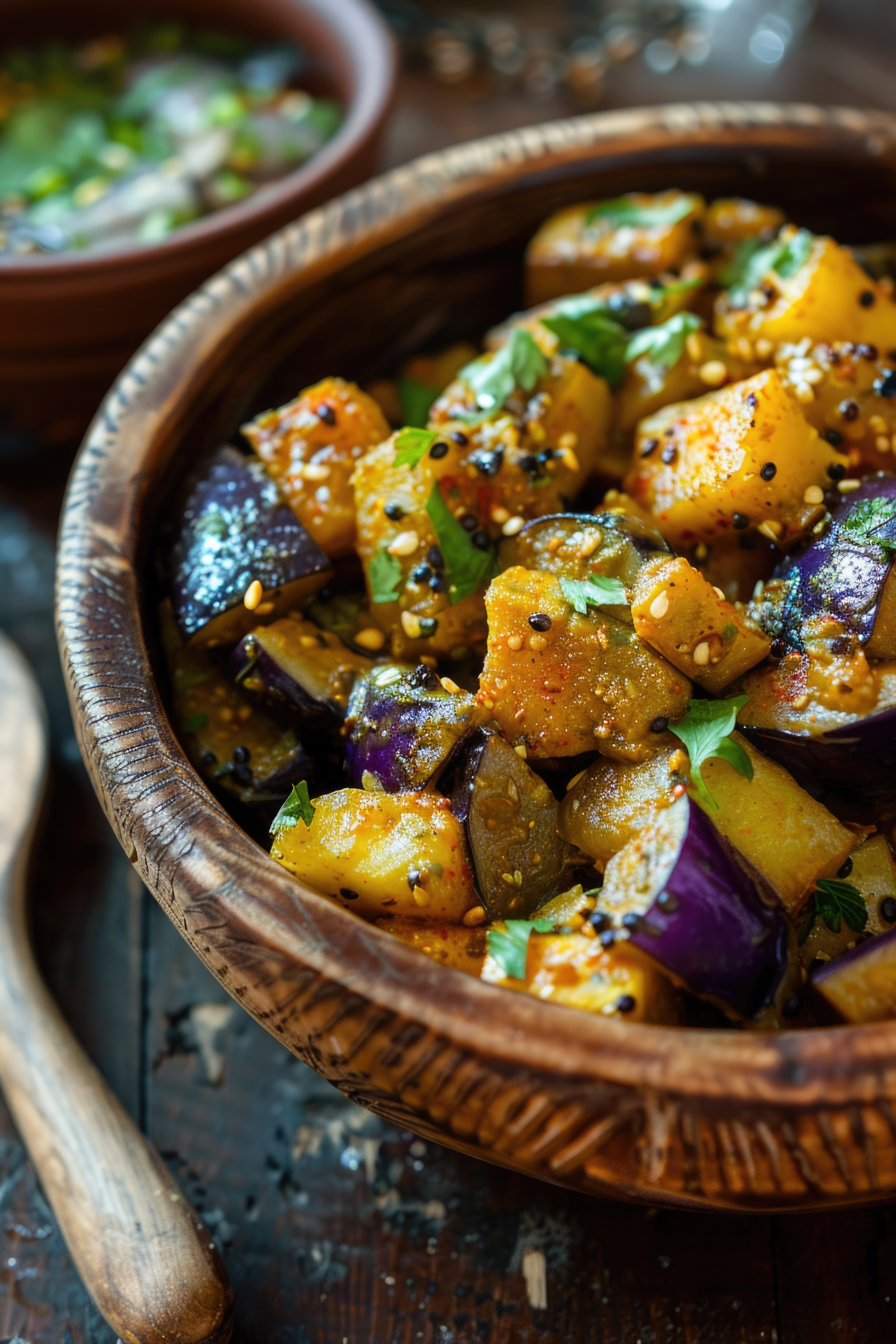 Spicy Moroccan Harissa Eggplant with Chickpeas
