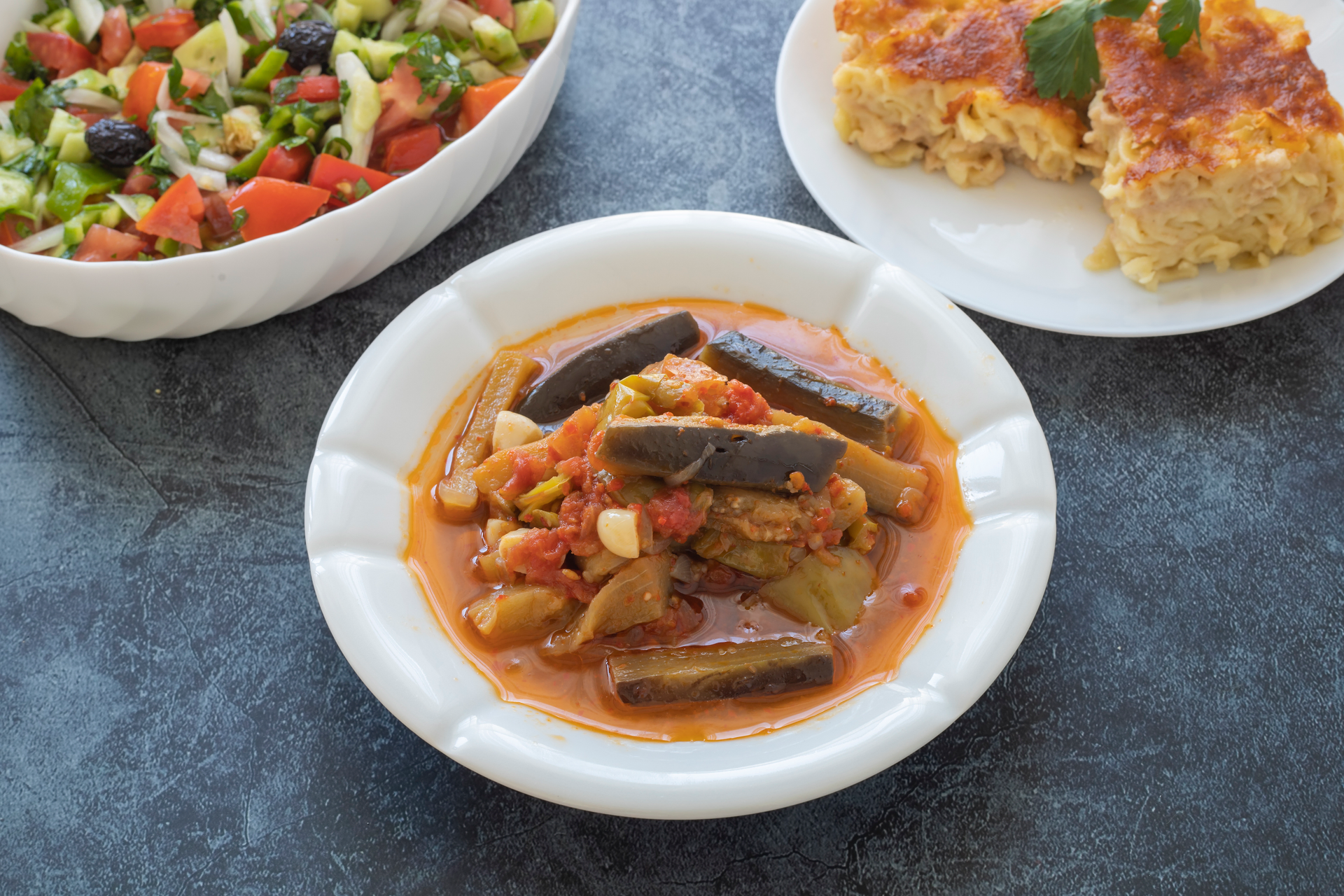 Spicy Moroccan Zaalouk with Eggplant and Tomatoes