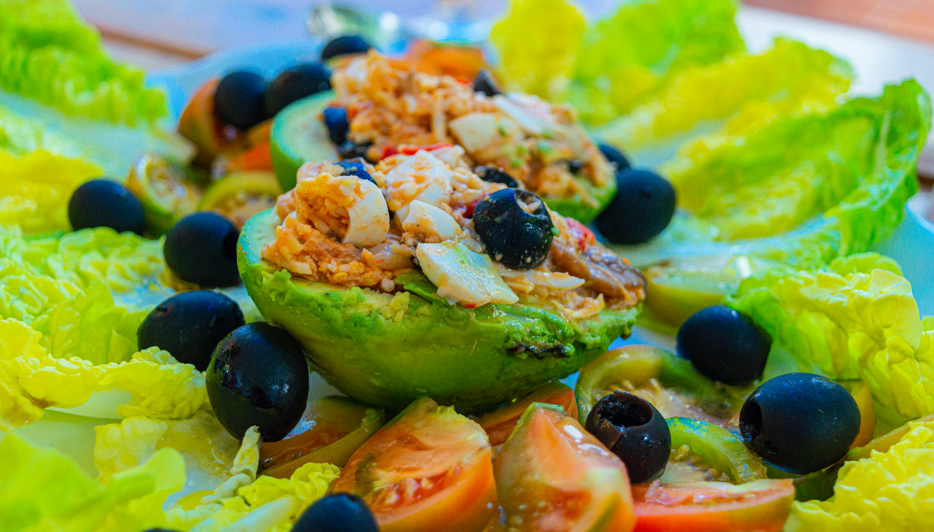 Spicy Peruvian Avocado Relleno with Quinoa Salad