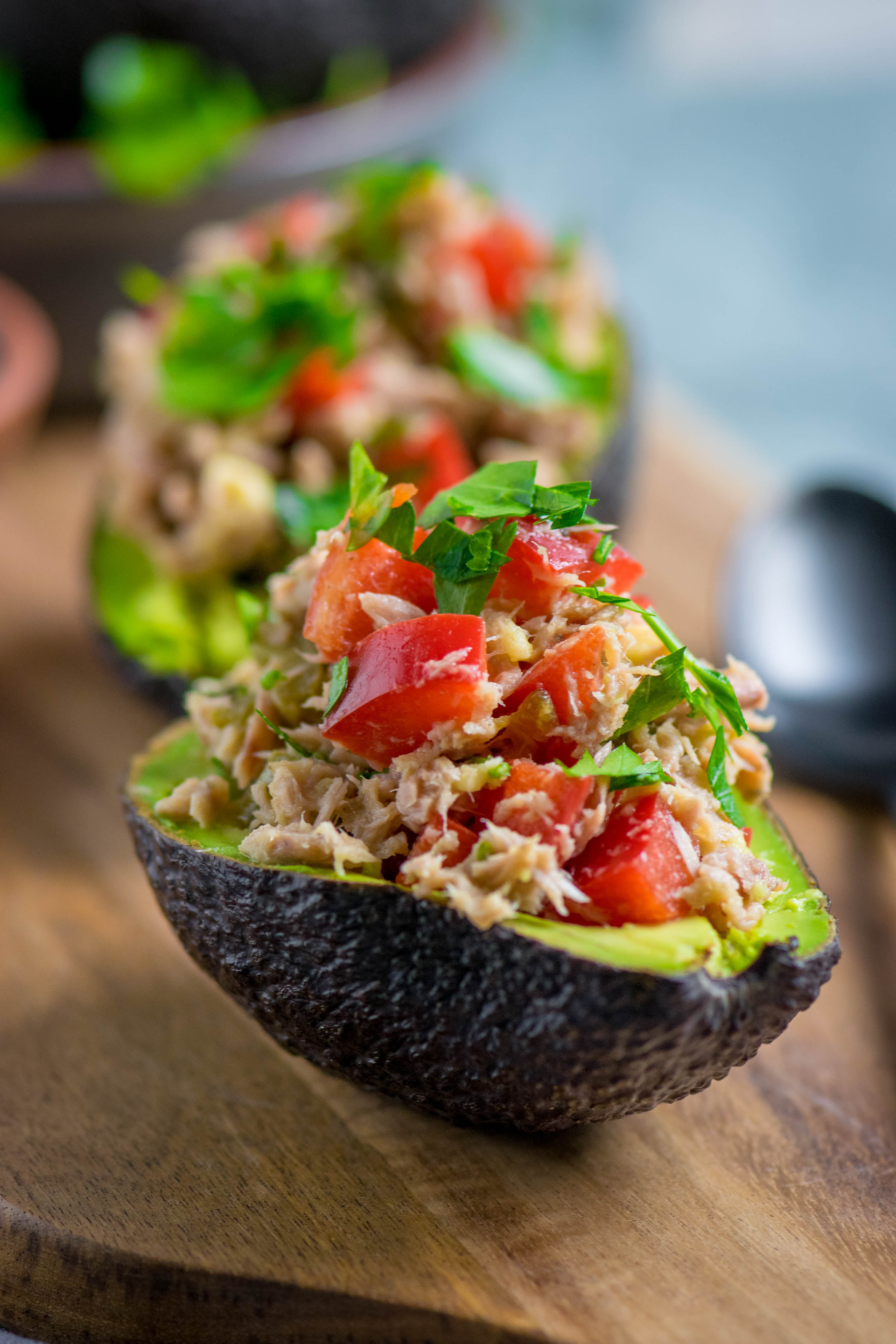 Spicy Peruvian Avocado Relleno with Quinoa Salad