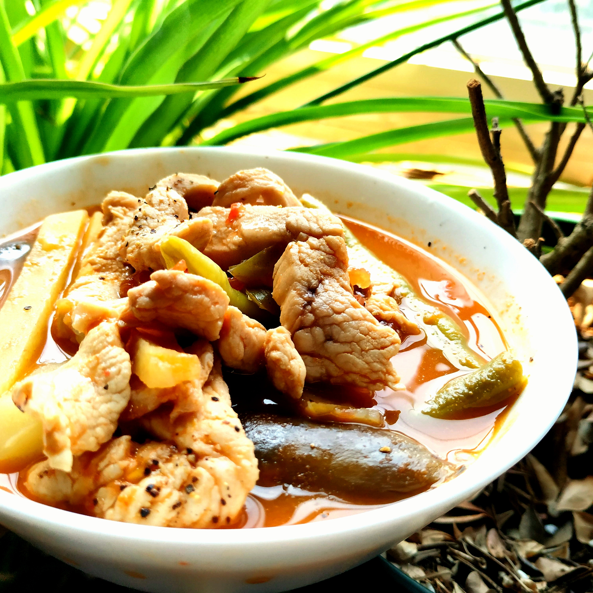 Spicy Thai Red Curry Duck with Pineapple and Bell Peppers