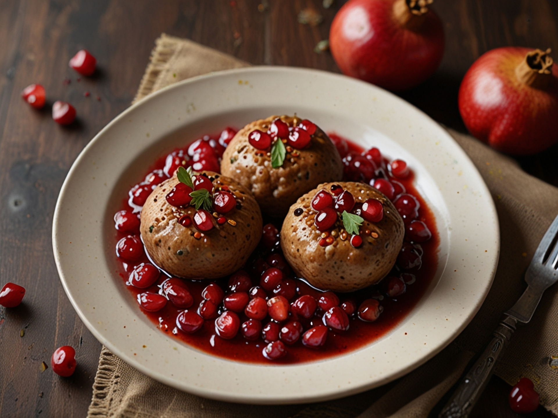 Spicy Turkish Lentil Köfte with Pomegranate Glaze