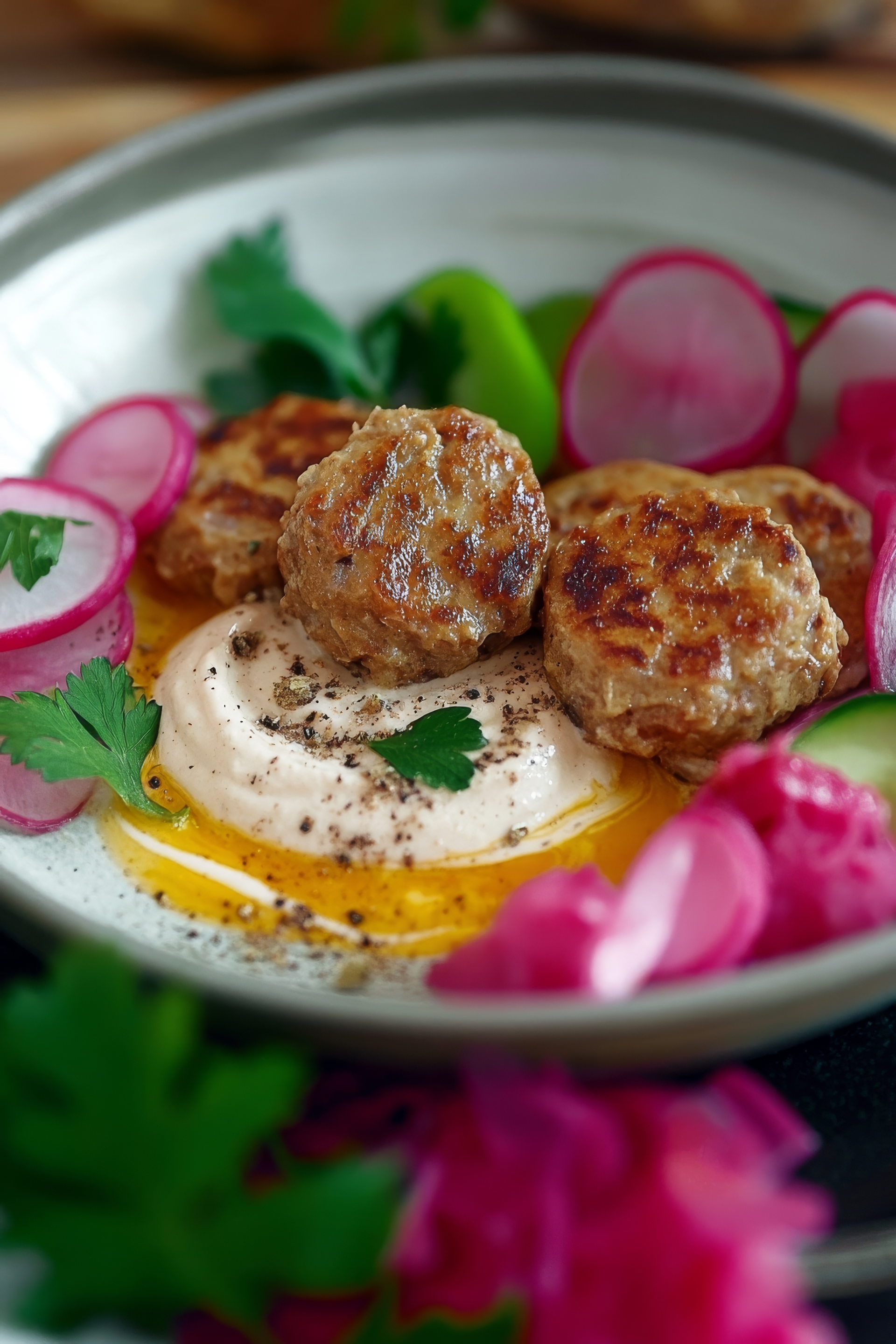 Succulent Lebanese Kafta with Lemony Tahini Sauce