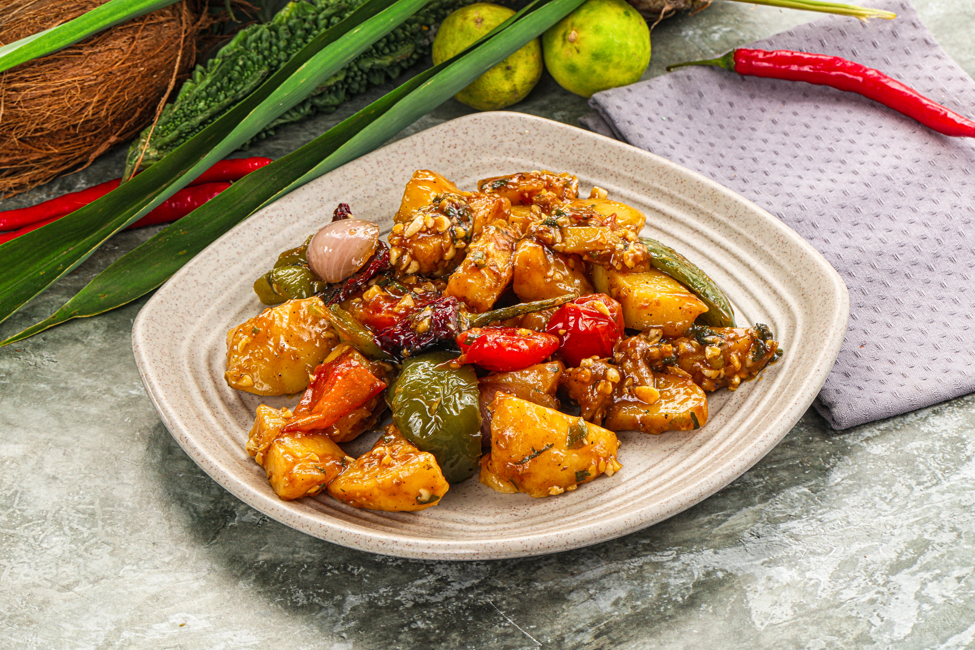 Succulent Malaysian Sambal Clams with Pineapple Tempeh