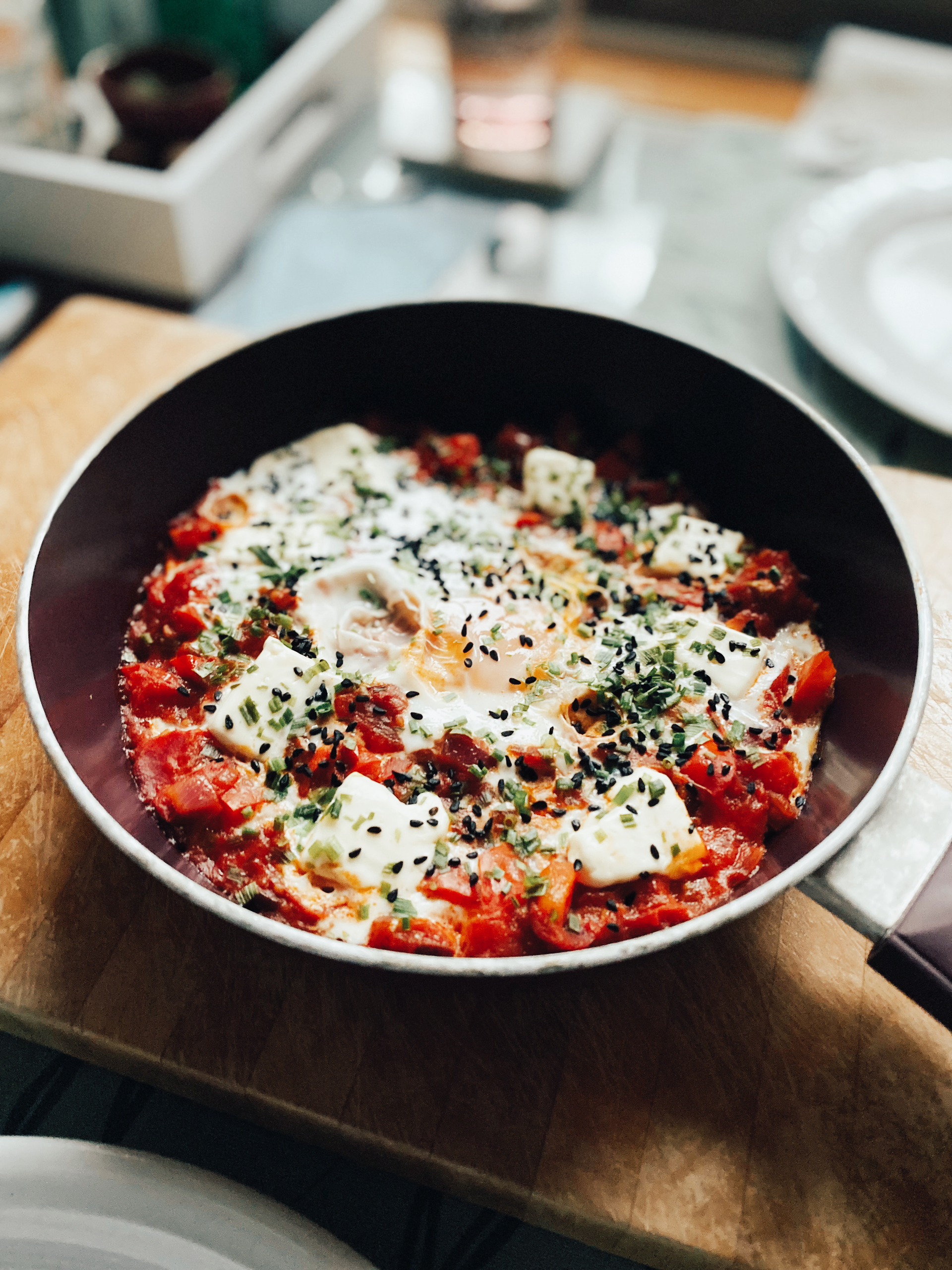 Sumptuous Israeli Shakshuka with Roasted Red Pepper and Feta
