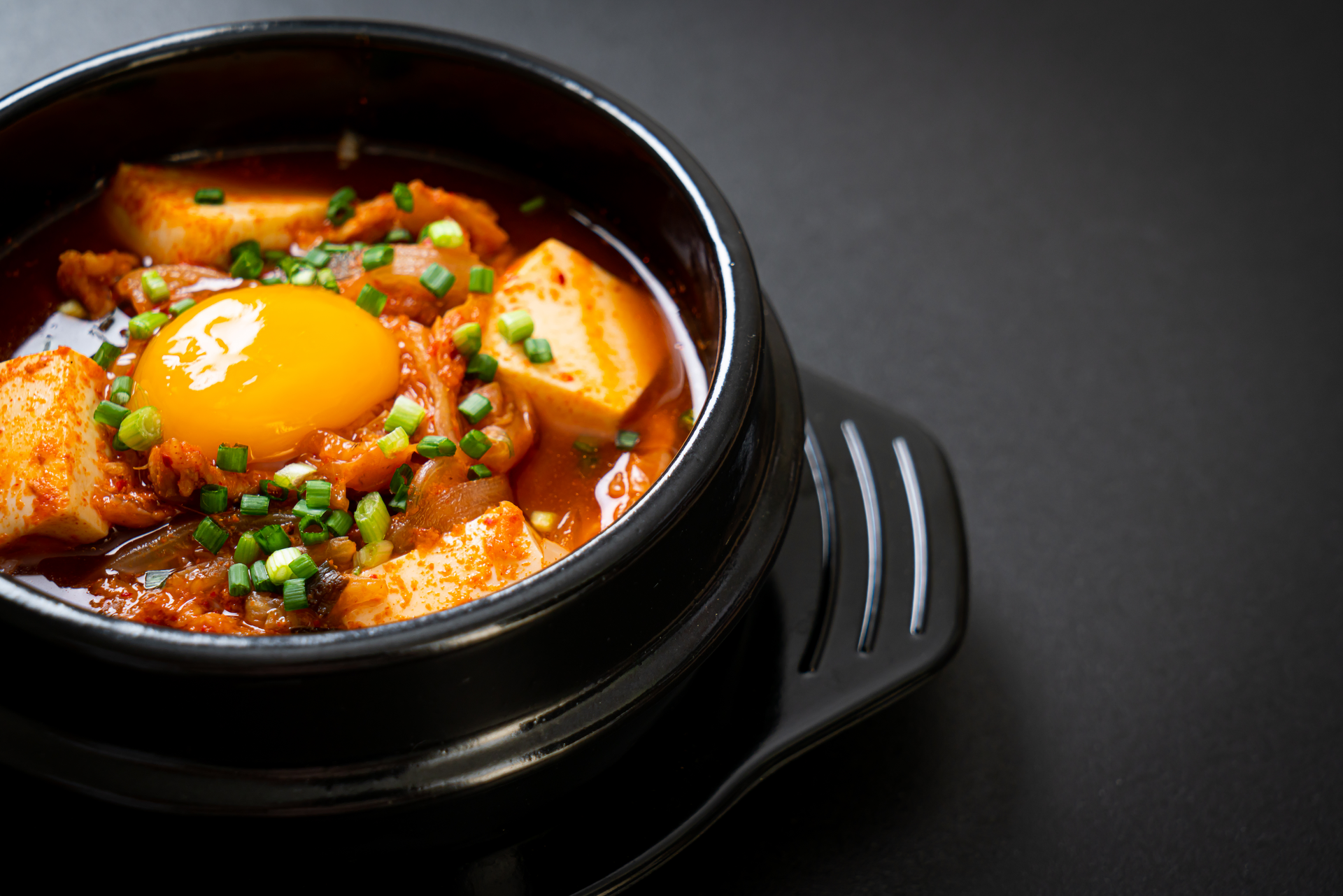 Sumptuous Korean Kimchi Tofu Stew with Silken Egg Drop