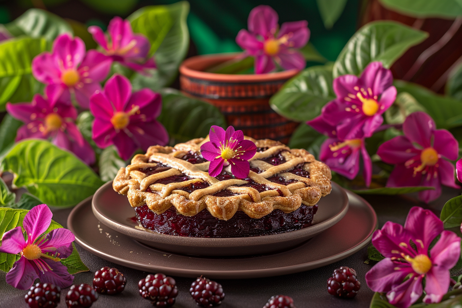 Sweet Caribbean Sorrel Tart with Orange Blossom Cream
