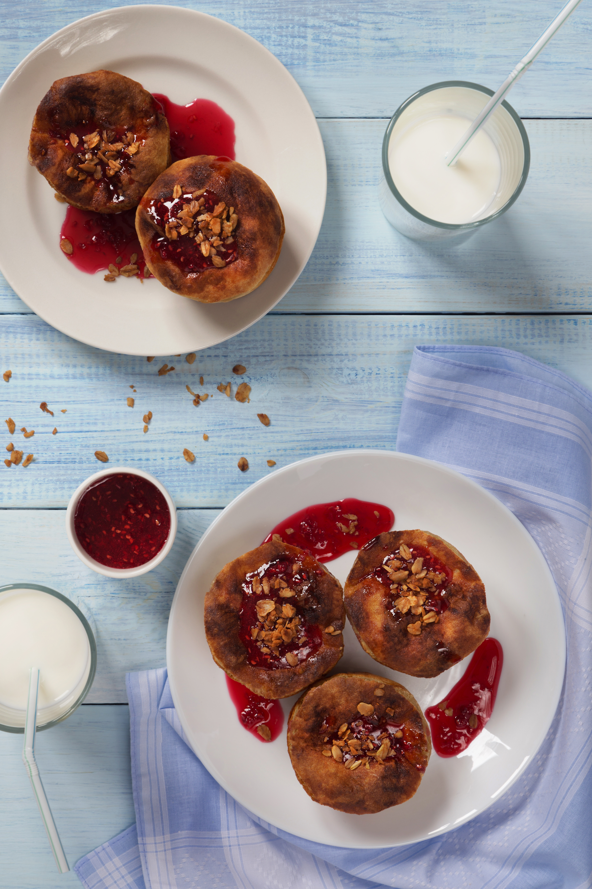 Sweet Danish Æbleskiver with Cardamom and Raspberry Jam