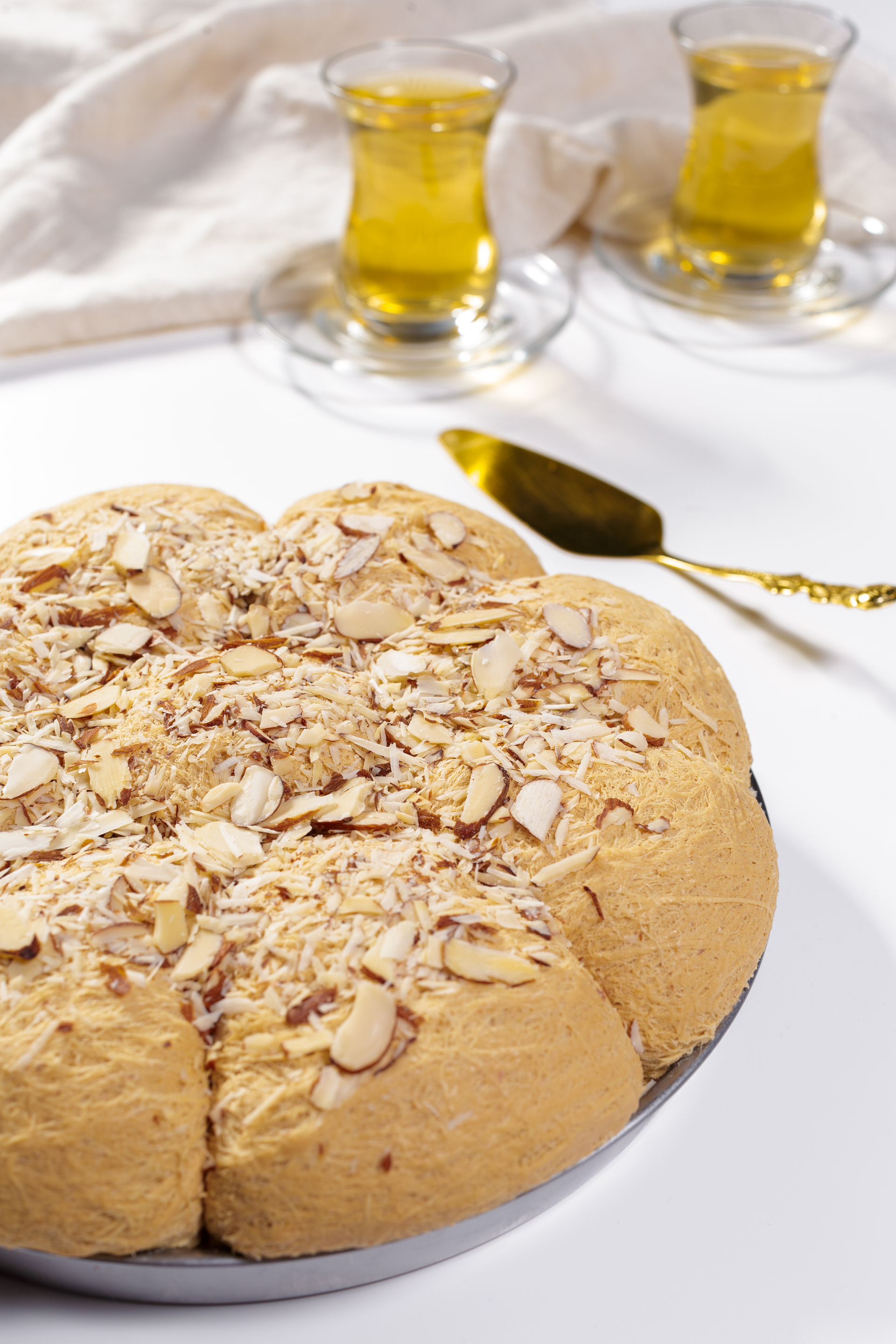 Sweet Egyptian Basbousa with Almond Soaked Syrup