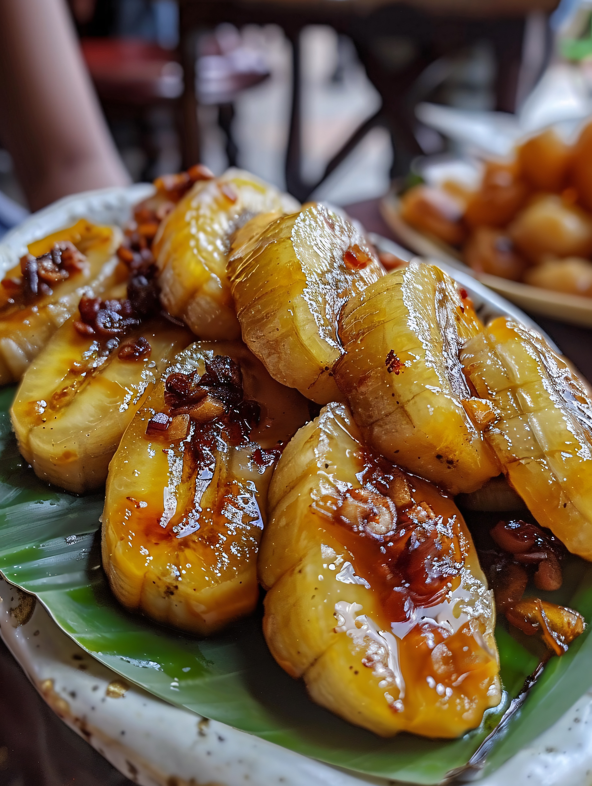Sweet Indonesian Pisang Goreng with Caramel Drizzle