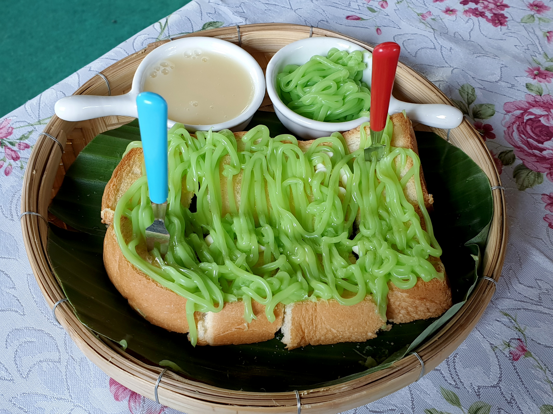 Sweet Malaysian Kaya Toast with Pandan Coconut Jam