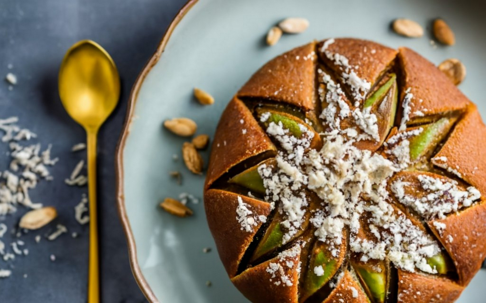 Sweet Moroccan M’hanncha Dessert with Almond Paste