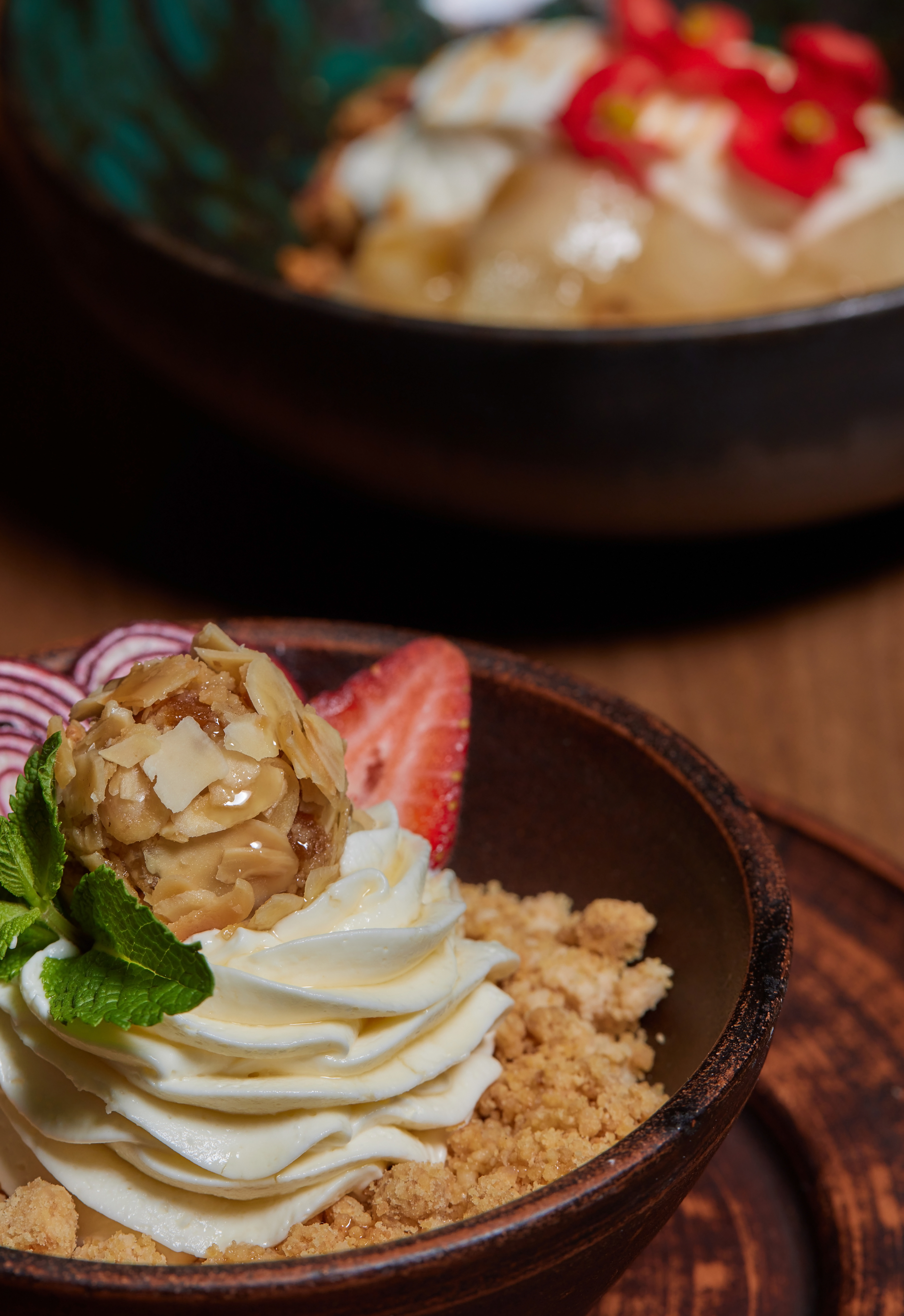 Sweet Mozambique Coconut Pudding with Cashew Crunch