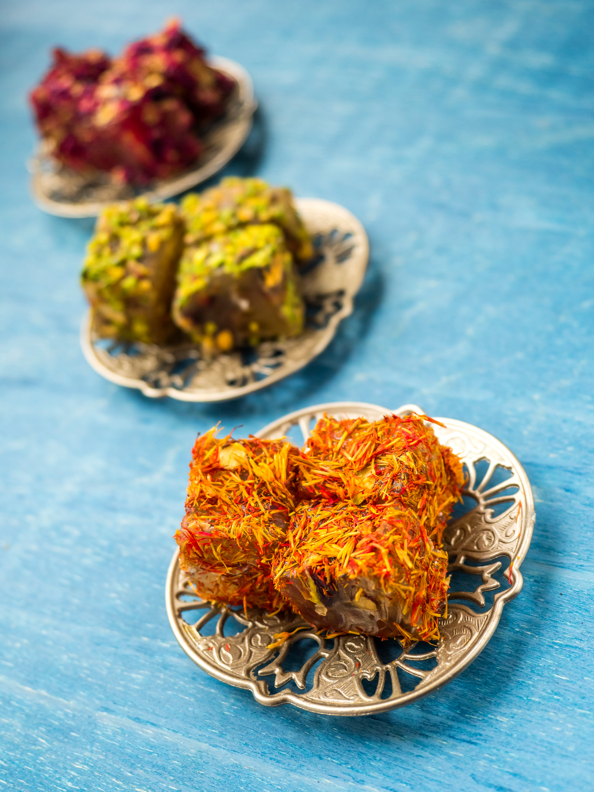 Sweet Persian Baklava with Pistachio and Rose Water Syrup
