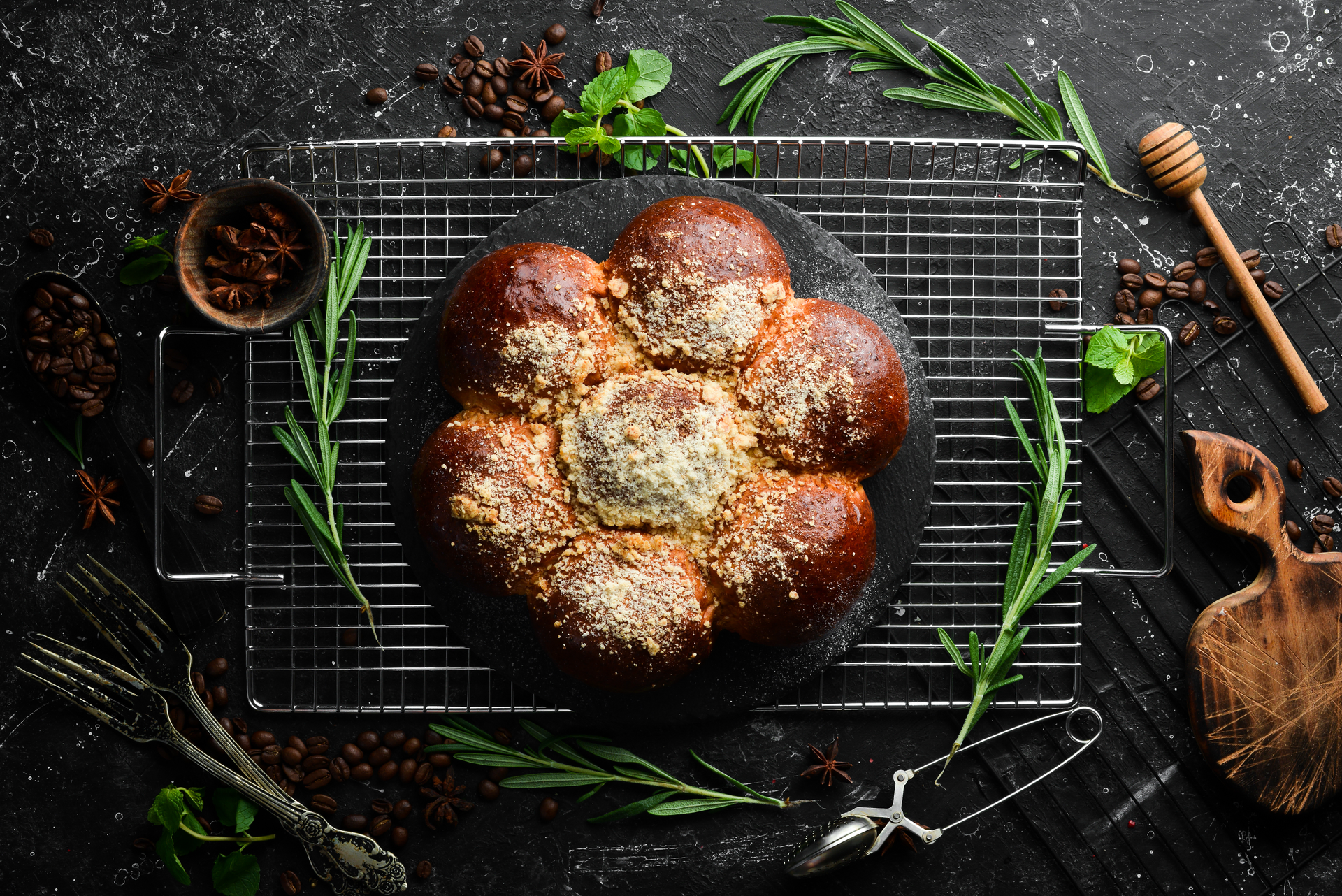 Sweet Scottish Black Bun with Spices and Dried Fruits