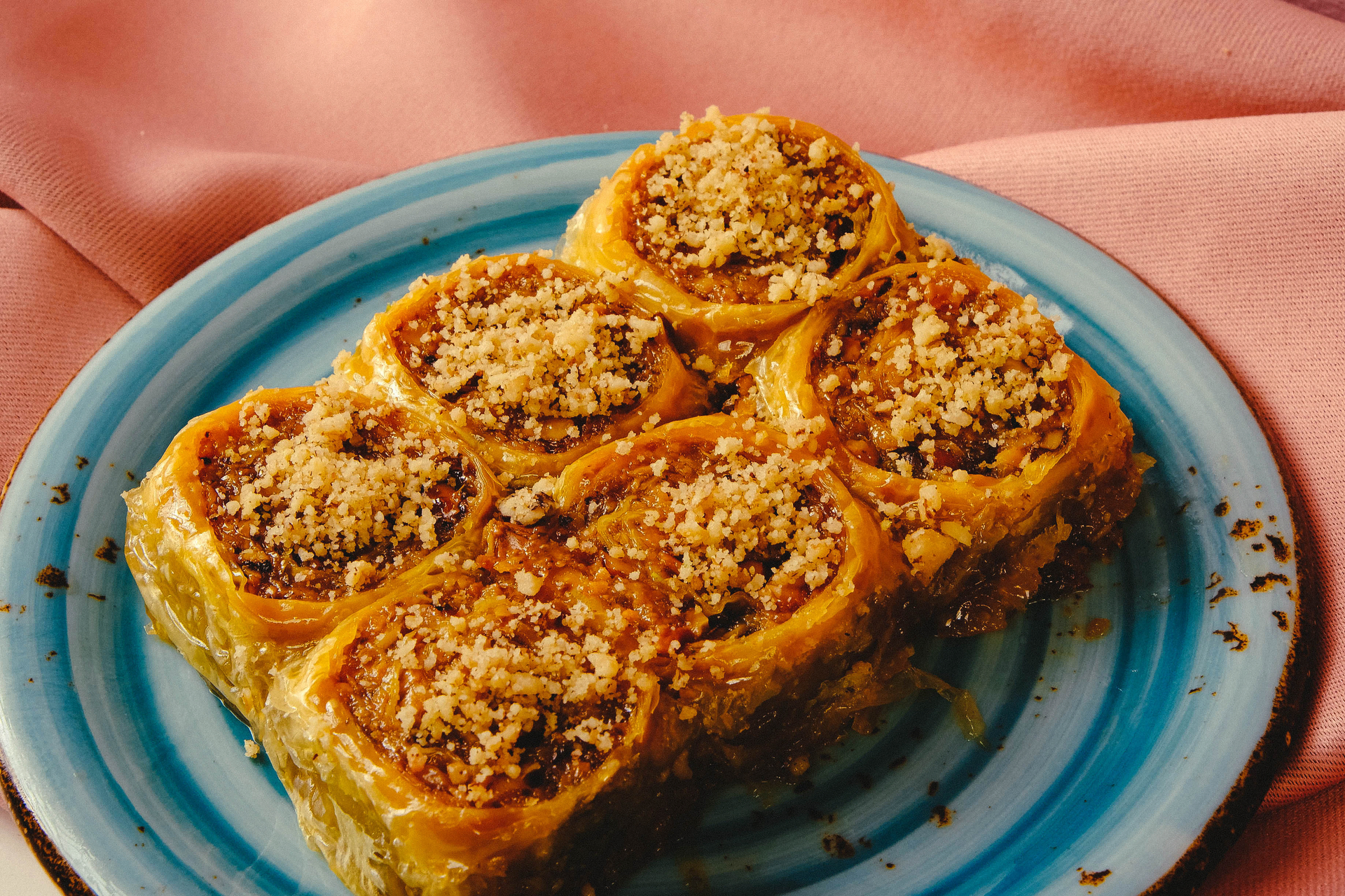 Sweet Turkish Baklava with Pistachios and Orange Blossom Syrup