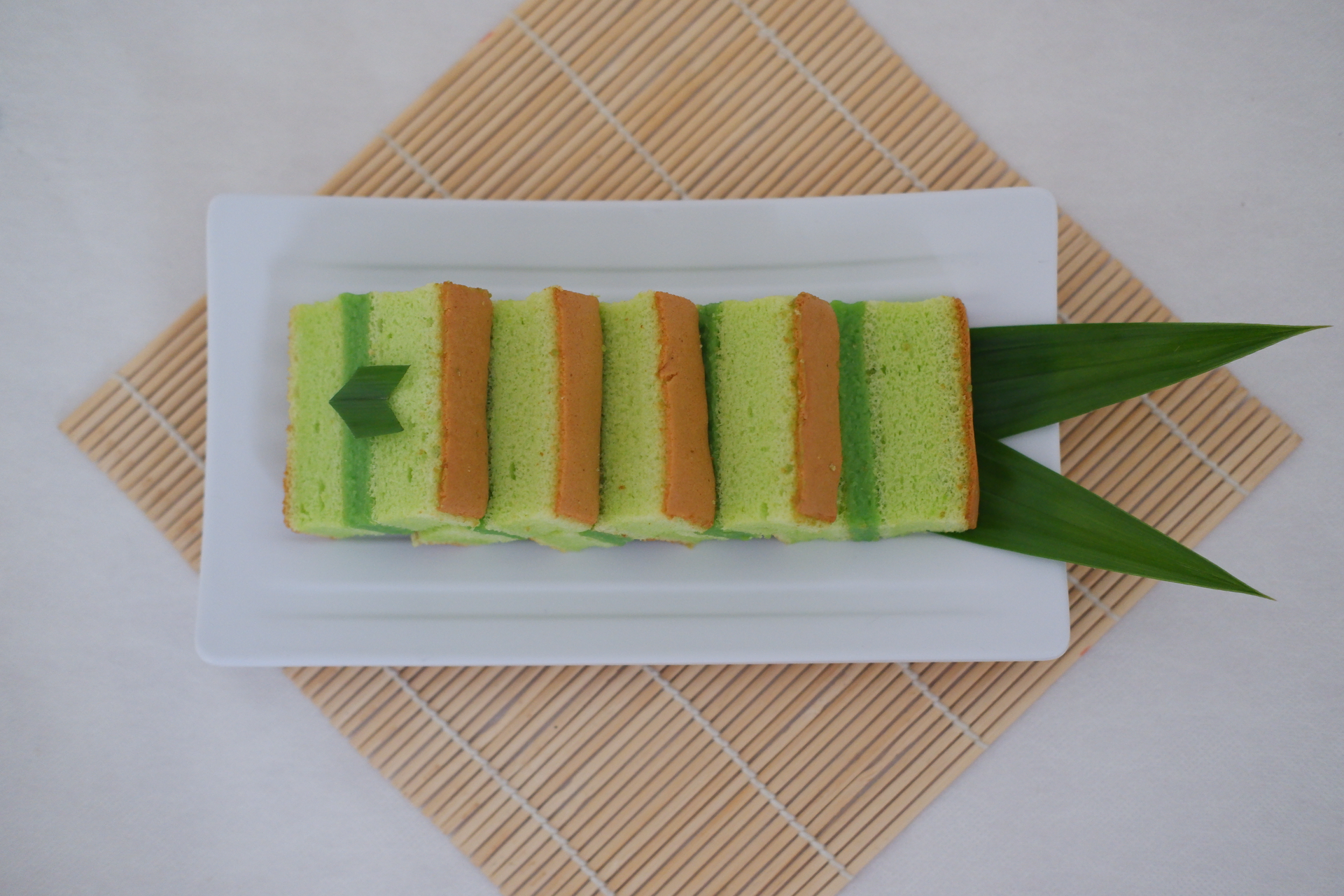 Sweet Vietnamese Pandan Layer Cake with Coconut Cream