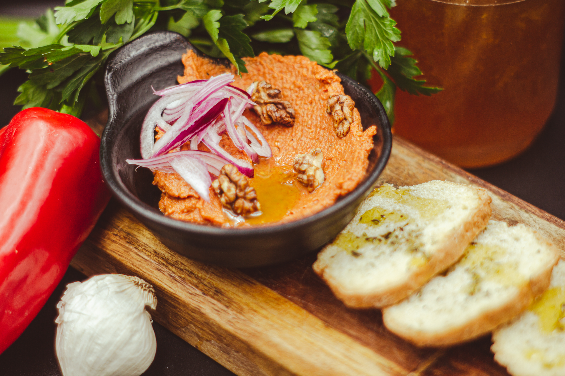 Syrian Muhammara with Roasted Red Peppers and Walnuts
