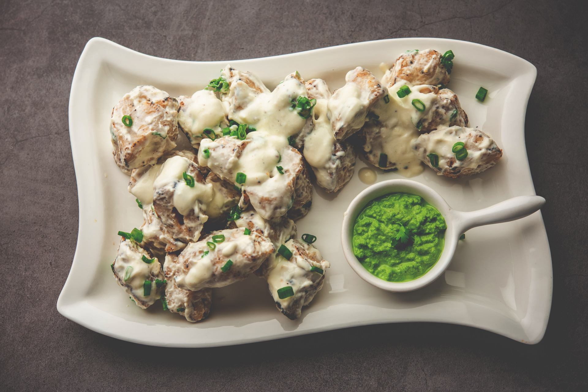 Tandoori Spiced Cauliflower Steaks with Coriander Yogurt Sauce