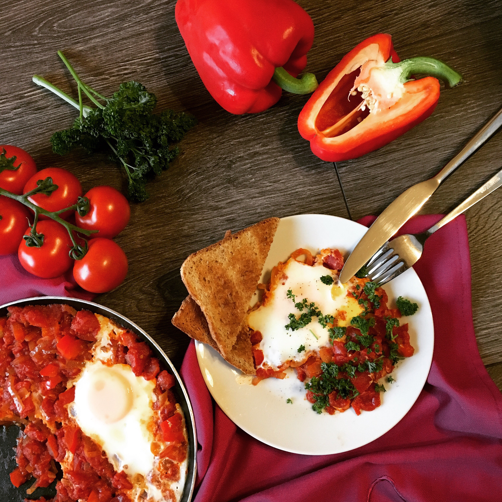 Tangy Albanian Fërgesë with Peppers and Tomatoes