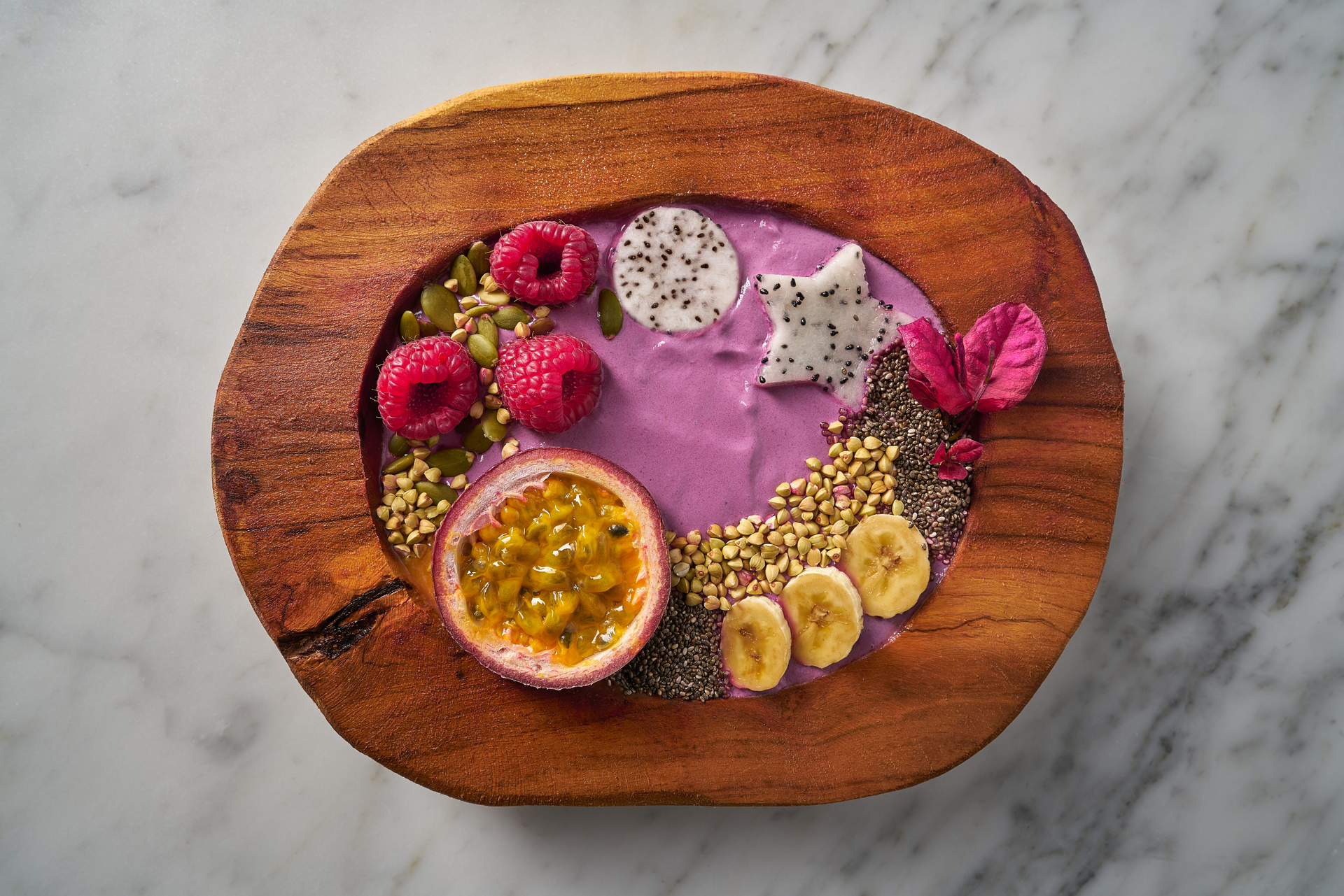Tangy Brazilian Acai Bowl Infused with Passion Fruit Syrup