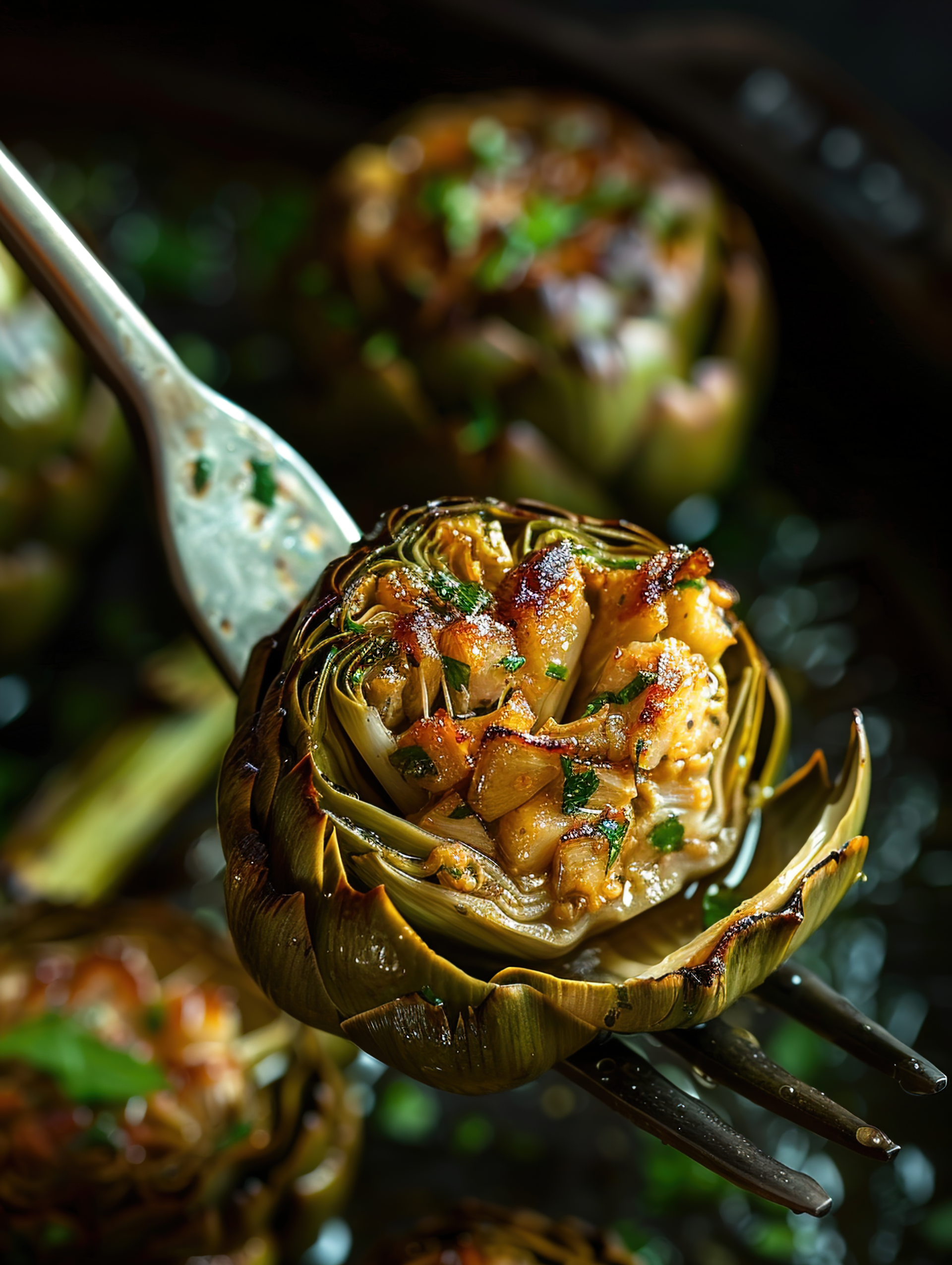 Tangy Italian Gremolata Artichokes with Parmesan Crust