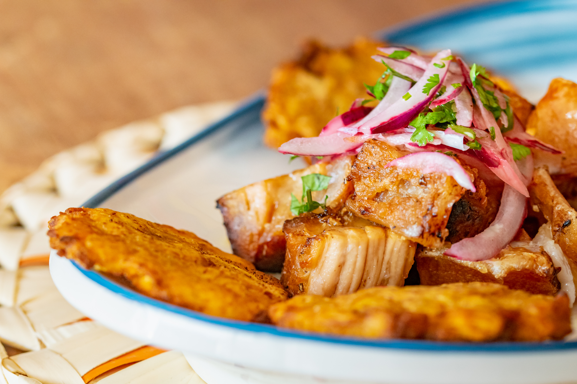 Tangy Nicaraguan Vigorón with Yuca and Crispy Pork Rinds