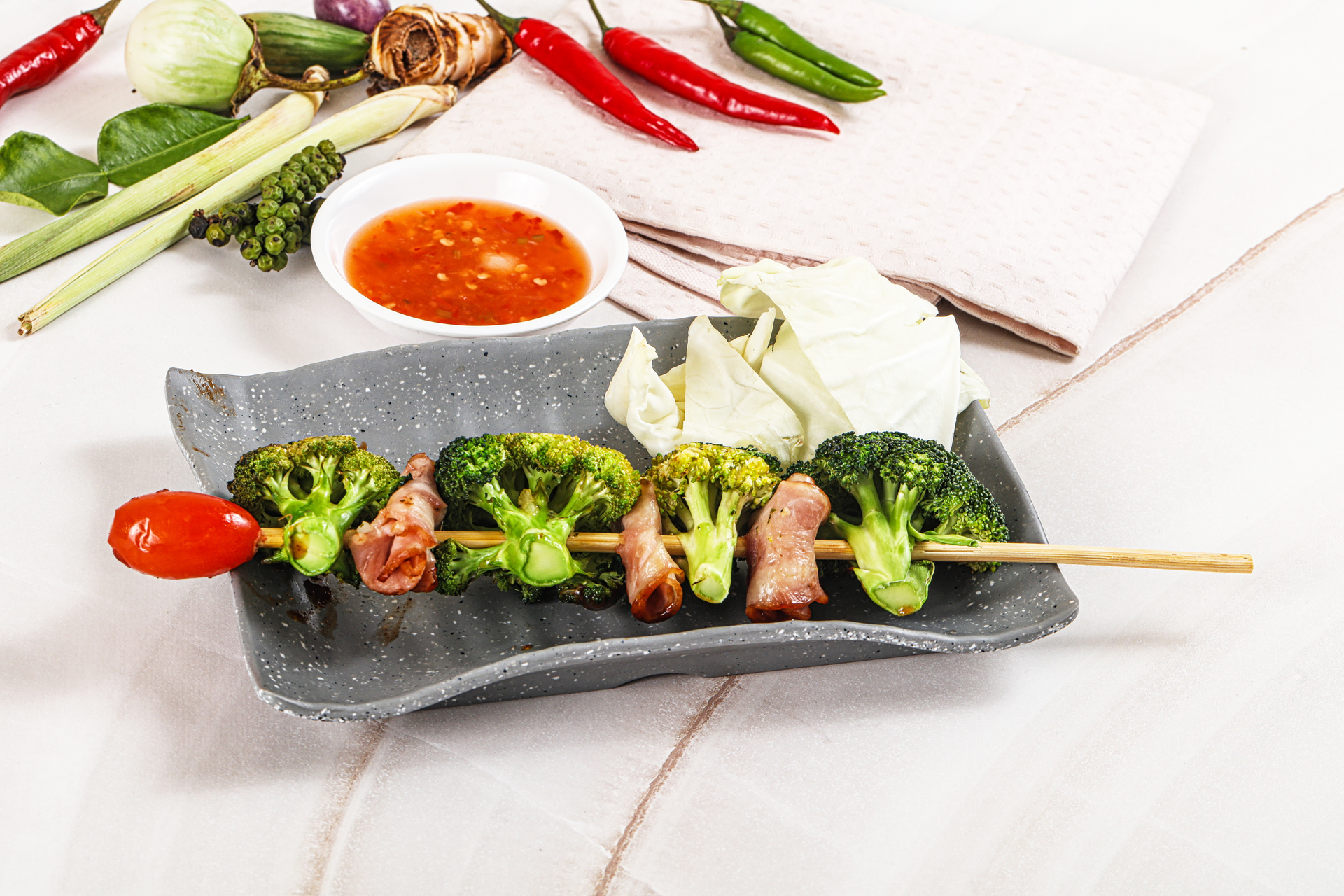 Tangy Vietnamese Lemongrass Pork Skewers with Pickled Daikon