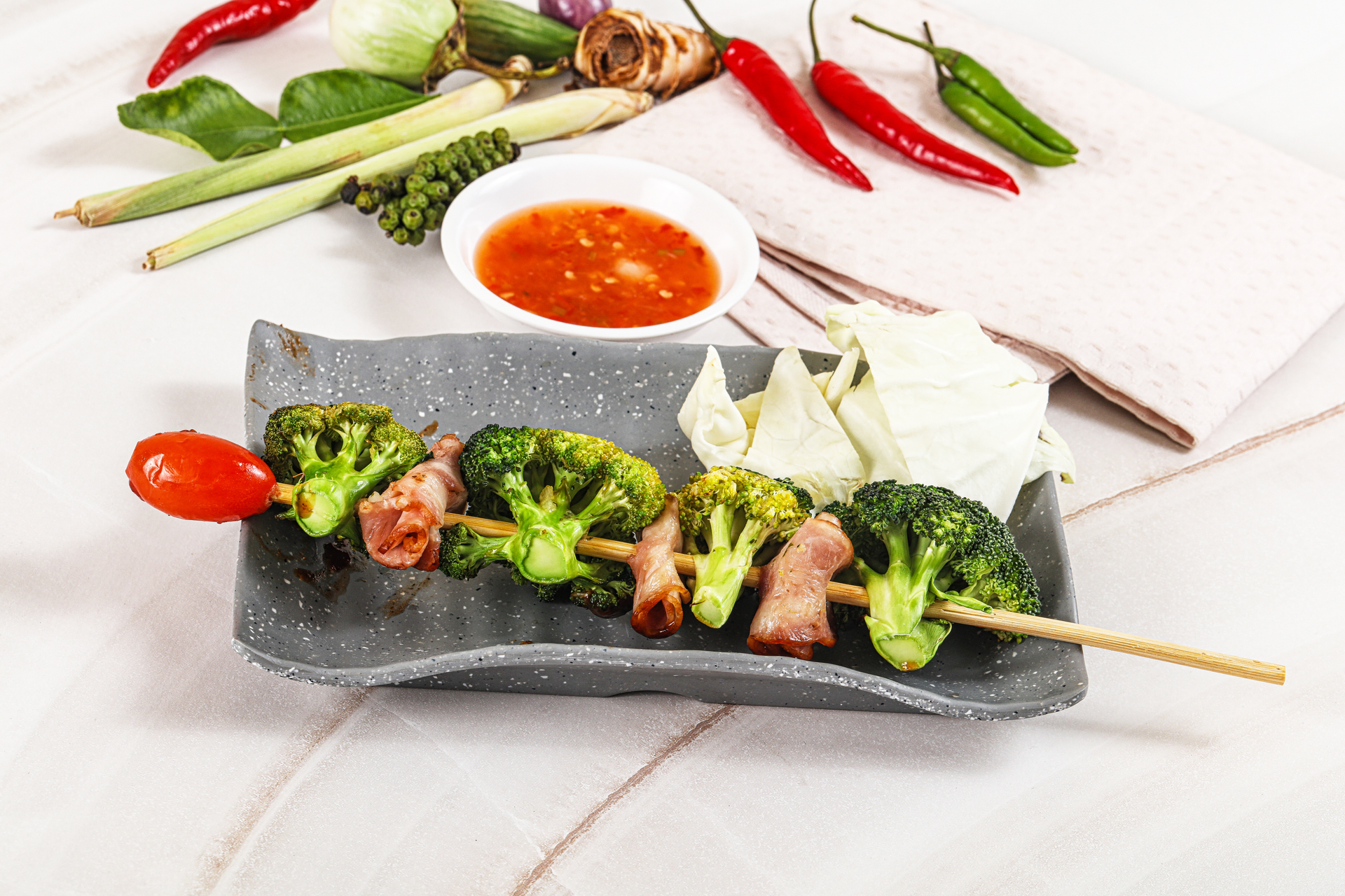 Tangy Vietnamese Lemongrass Pork Skewers with Pickled Daikon