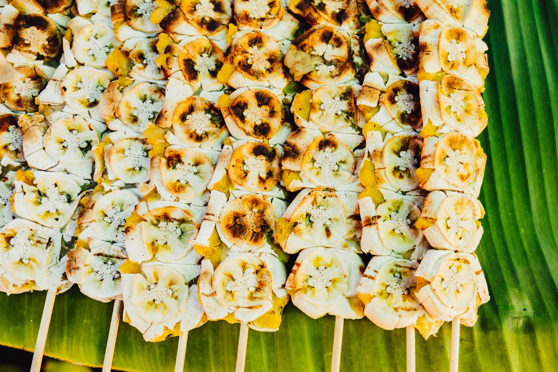 Thai Culinary Banana Blossom Kebabs with Ginger-Garlic Marinade