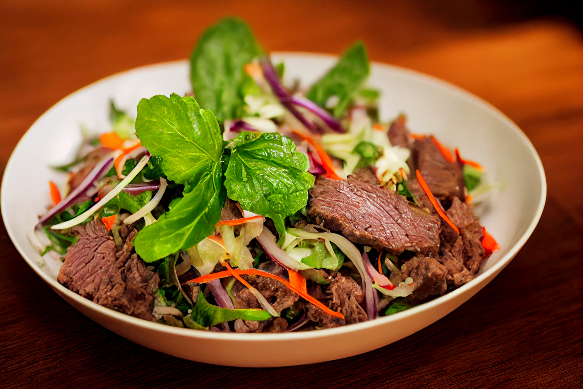 Thai Lemongrass Beef Salad with Mint and Chili Dressing