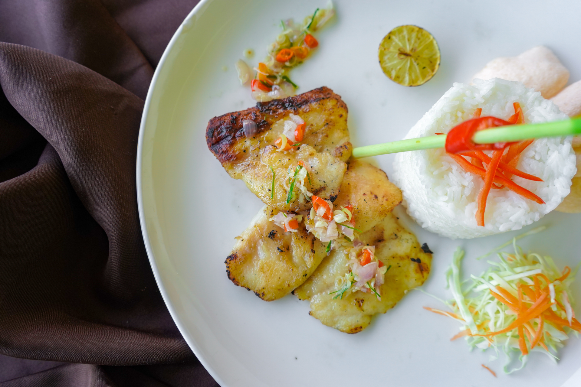 Thai Pineapple Lemongrass Chicken with Chili Lime Drizzle