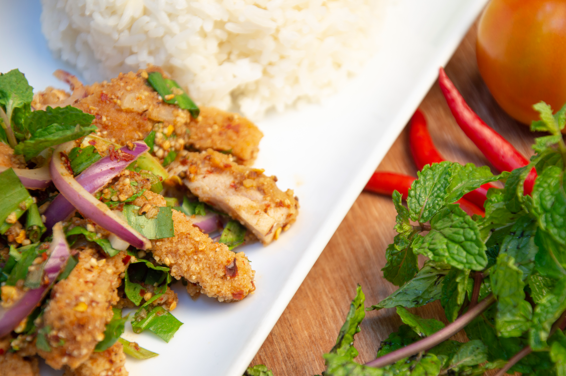 Thai Spicy Lemongrass Grilled Chicken with Coconut Rice