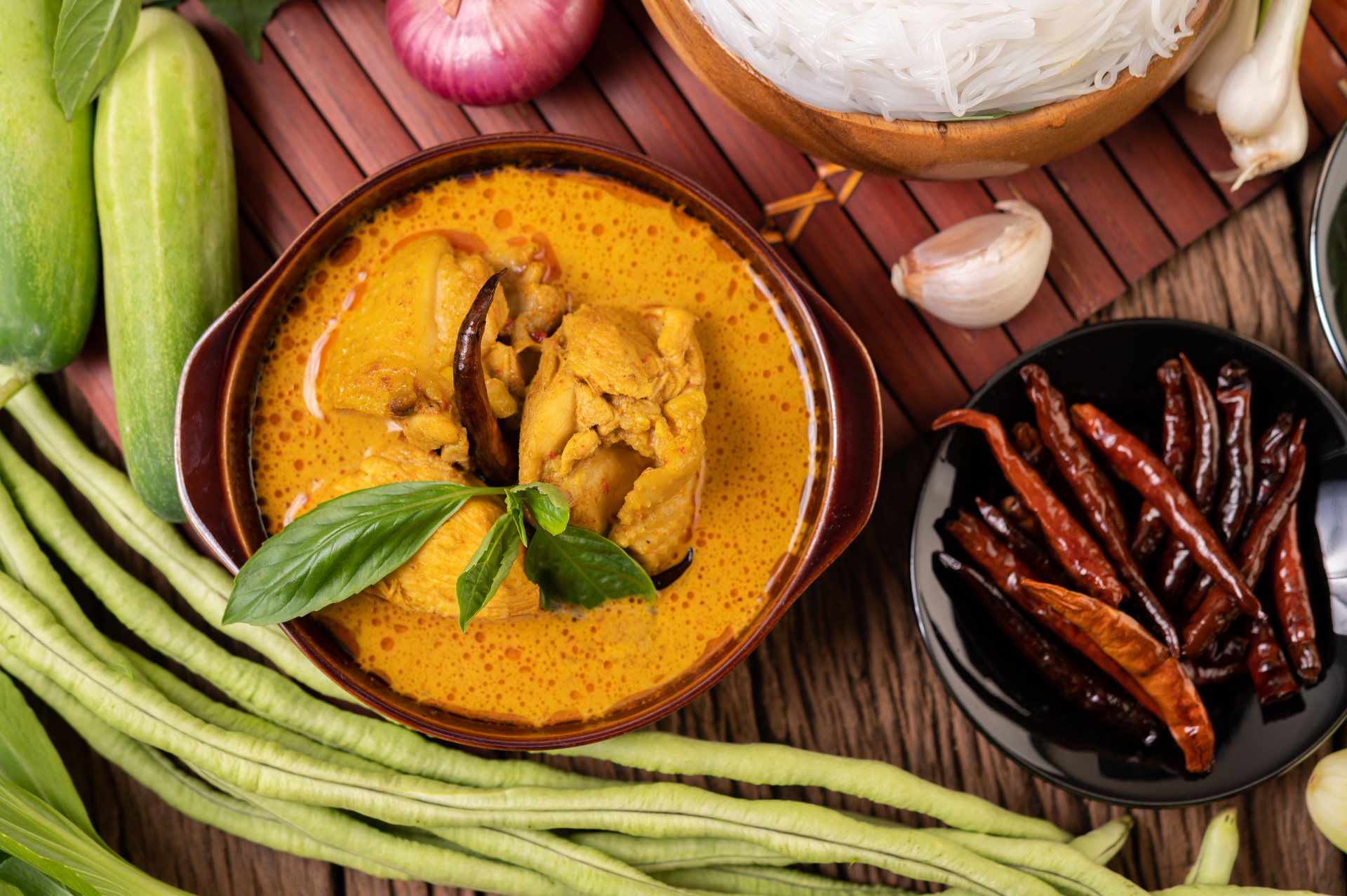Thai Turmeric Coconut Curry with Pumpkin and Sweet Basil